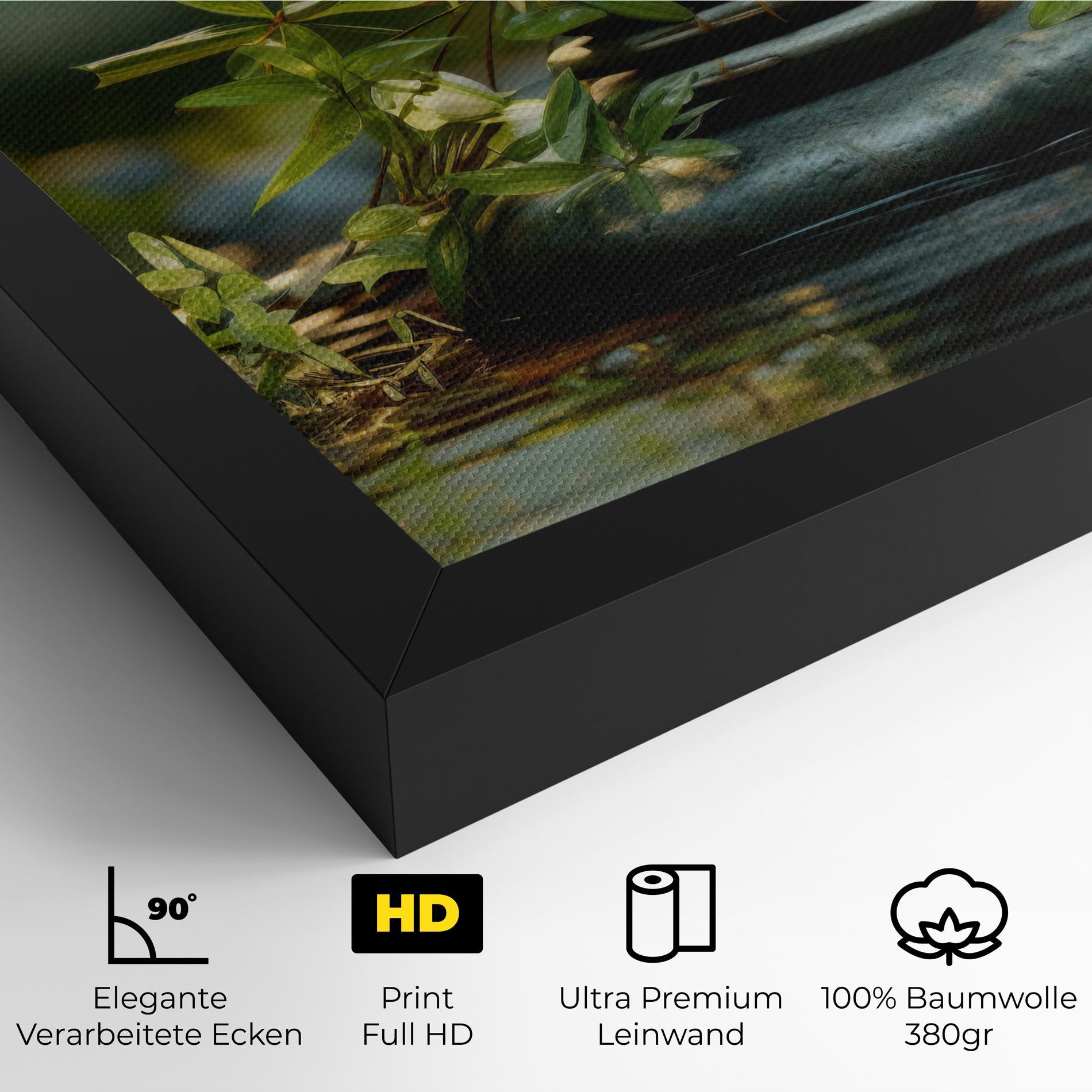 Leinwandbild Rock Garden Pond mockup 4