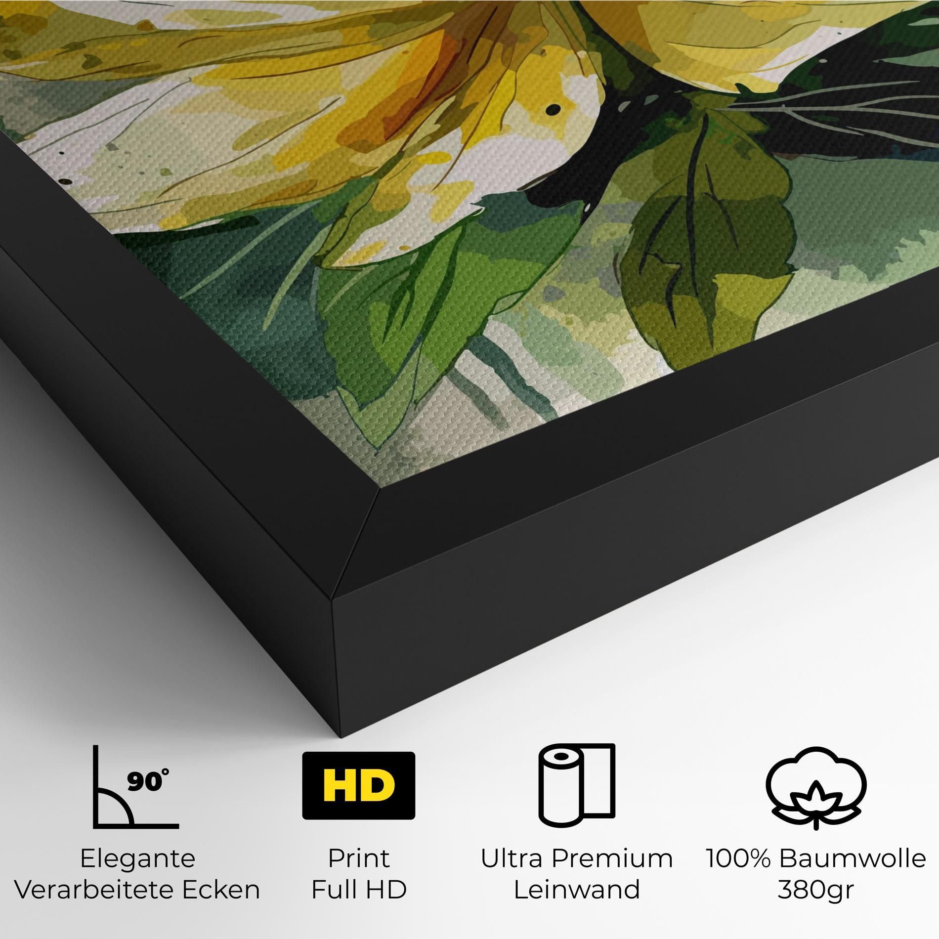 Leinwandbild Yellow Flower Nature mockup 4