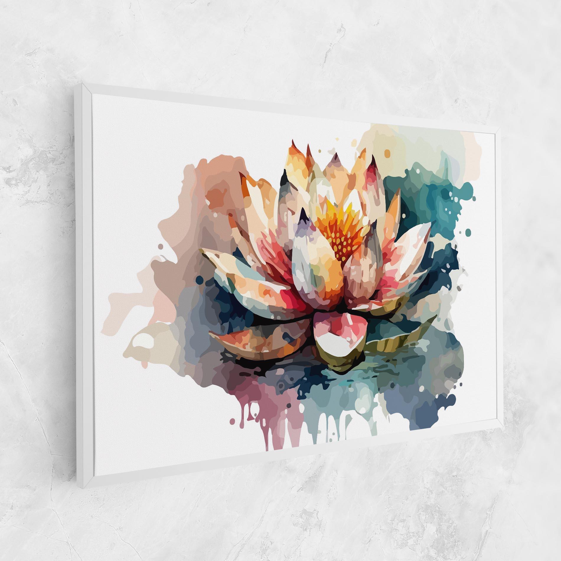 Leinwandbild Colorful Lotus Art mockup 1