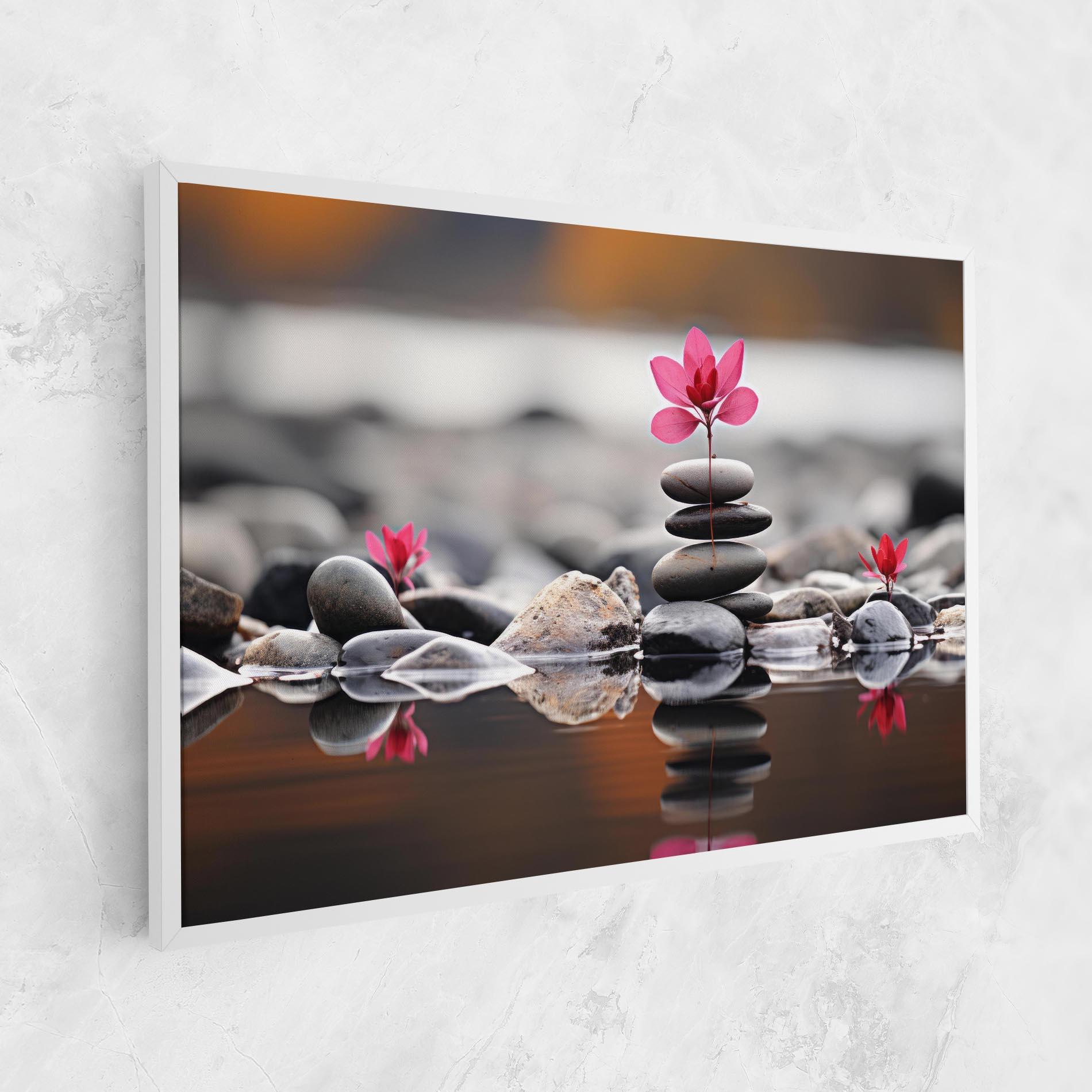 Leinwandbild Grey Rocks Flower mockup 1