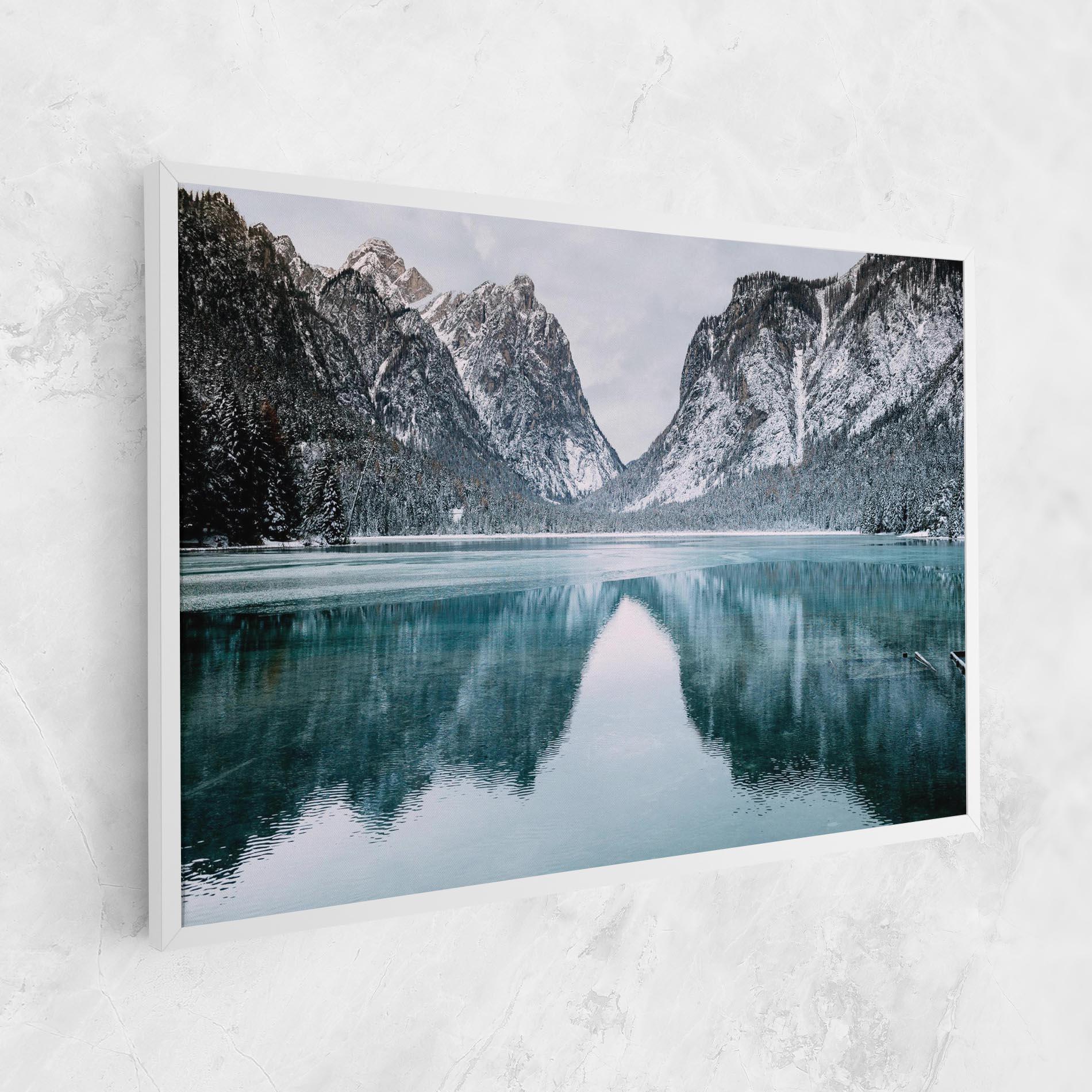 Leinwandbild Lake Reflection Mountain mockup 1