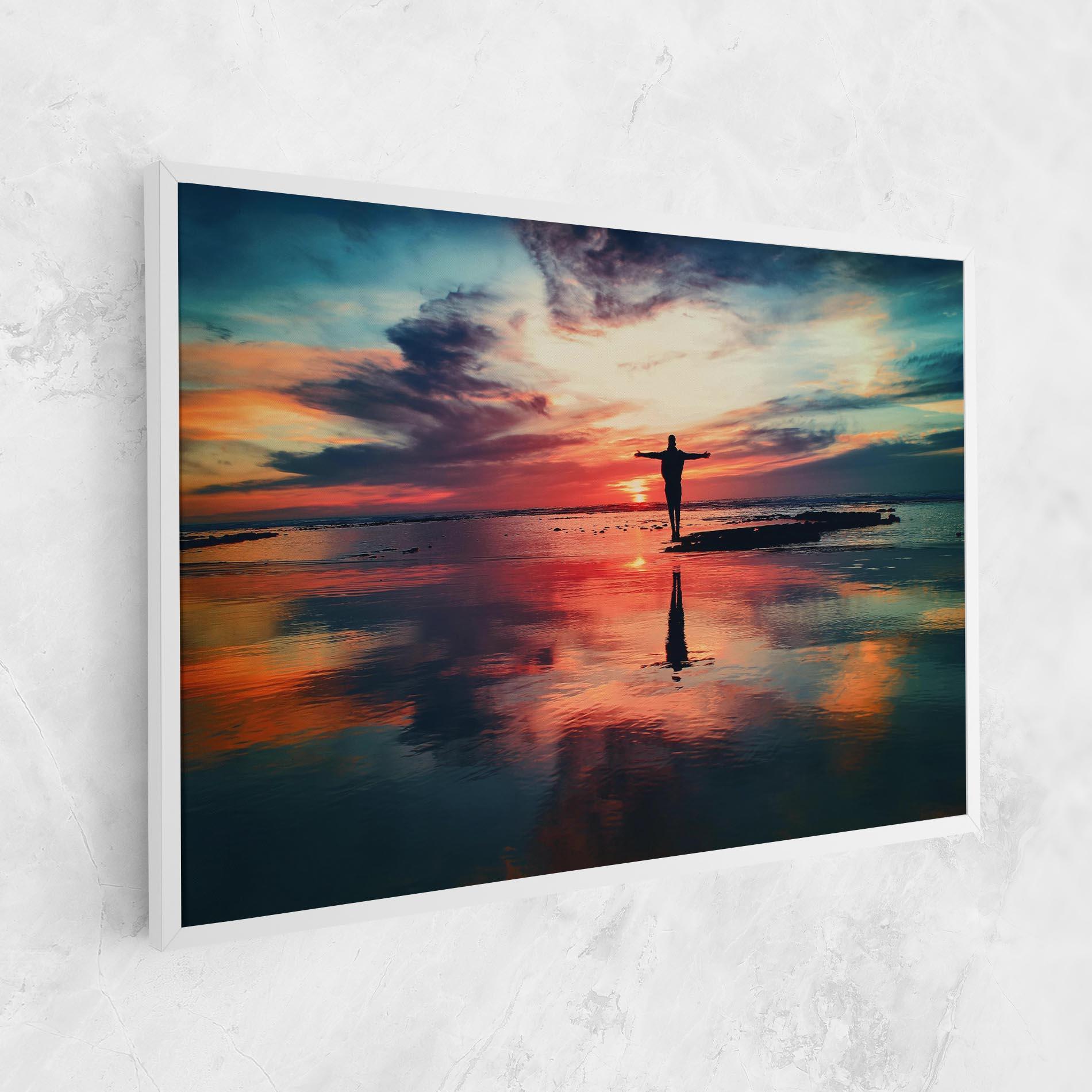 Leinwandbild Pink Purple Sky Man mockup 1