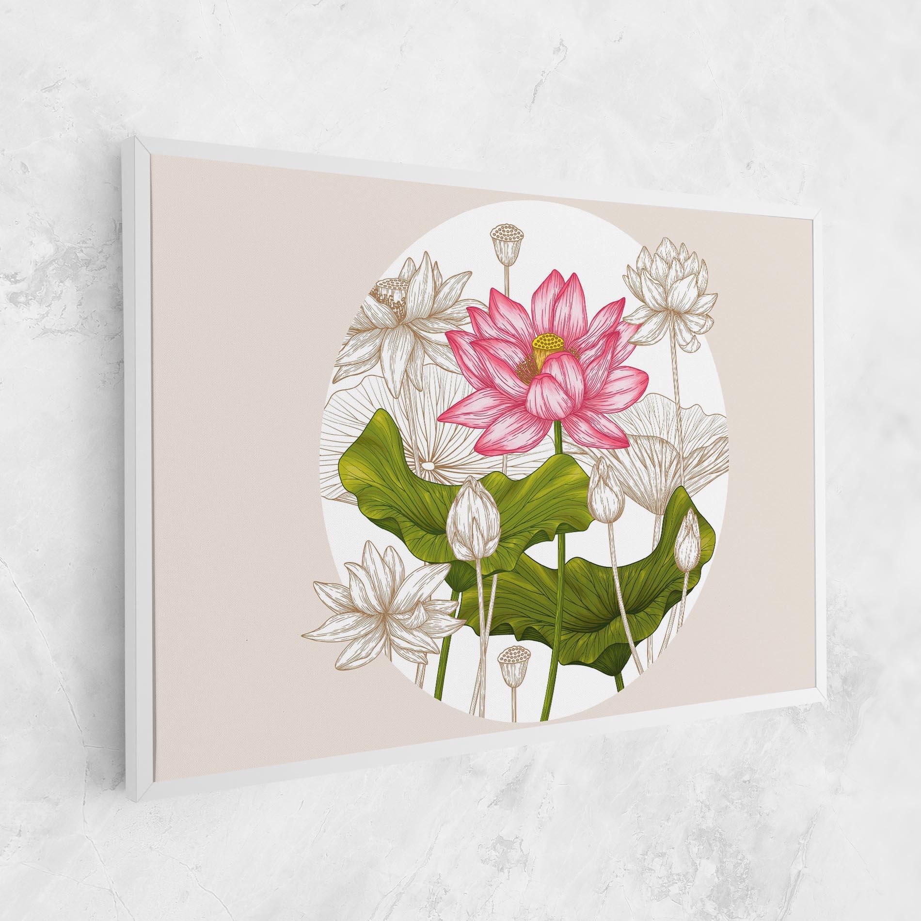 Leinwandbild Pretty Lotus Art mockup 1