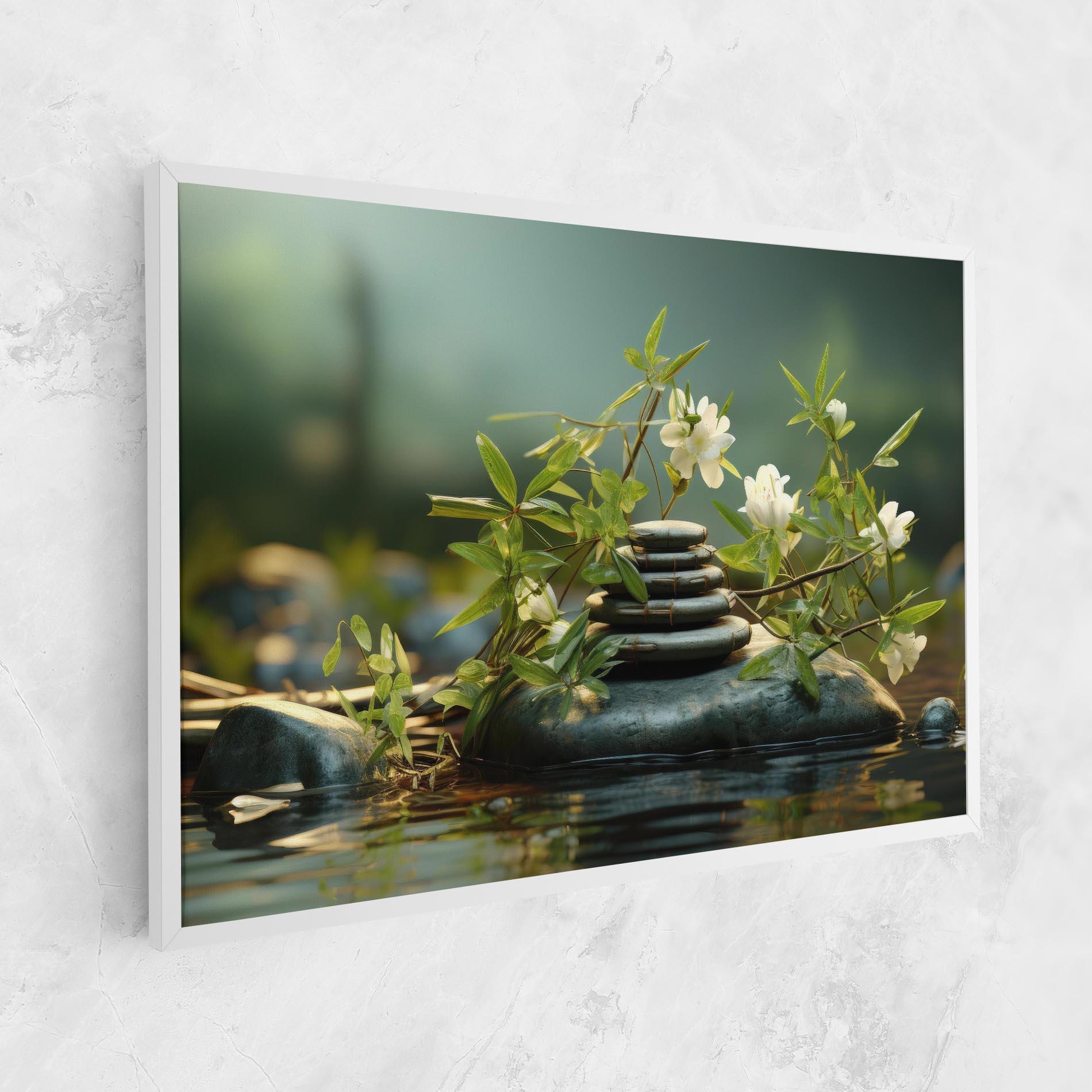Leinwandbild Rock Garden Pond mockup 1