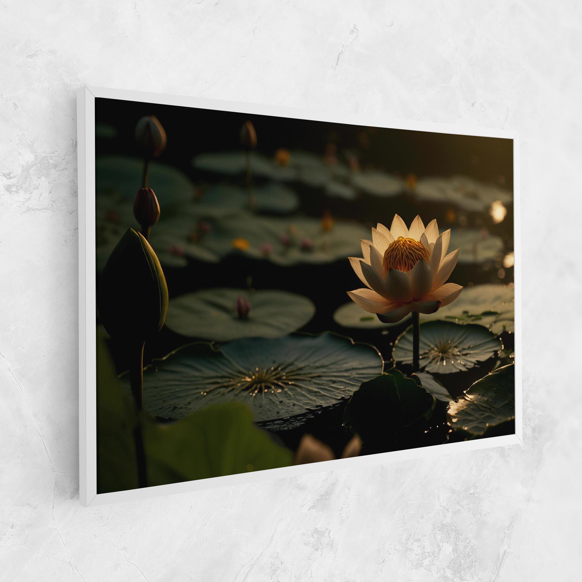 Leinwandbild Shot Beautiful Lotus mockup 1