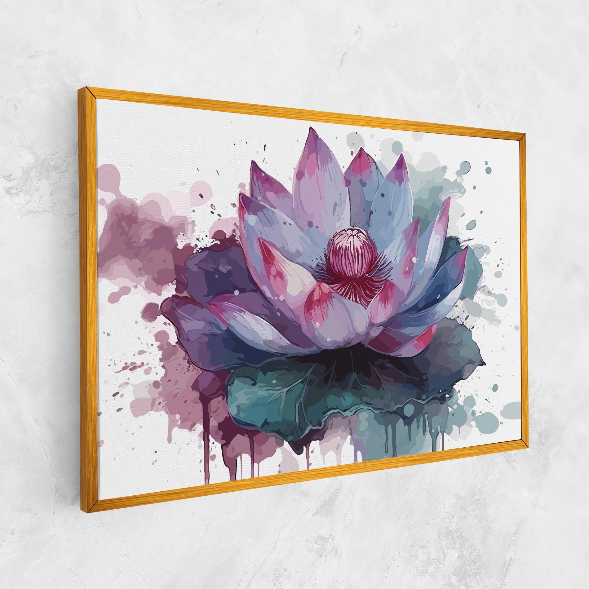 Leinwandbild Green Purple Lotus mockup 1