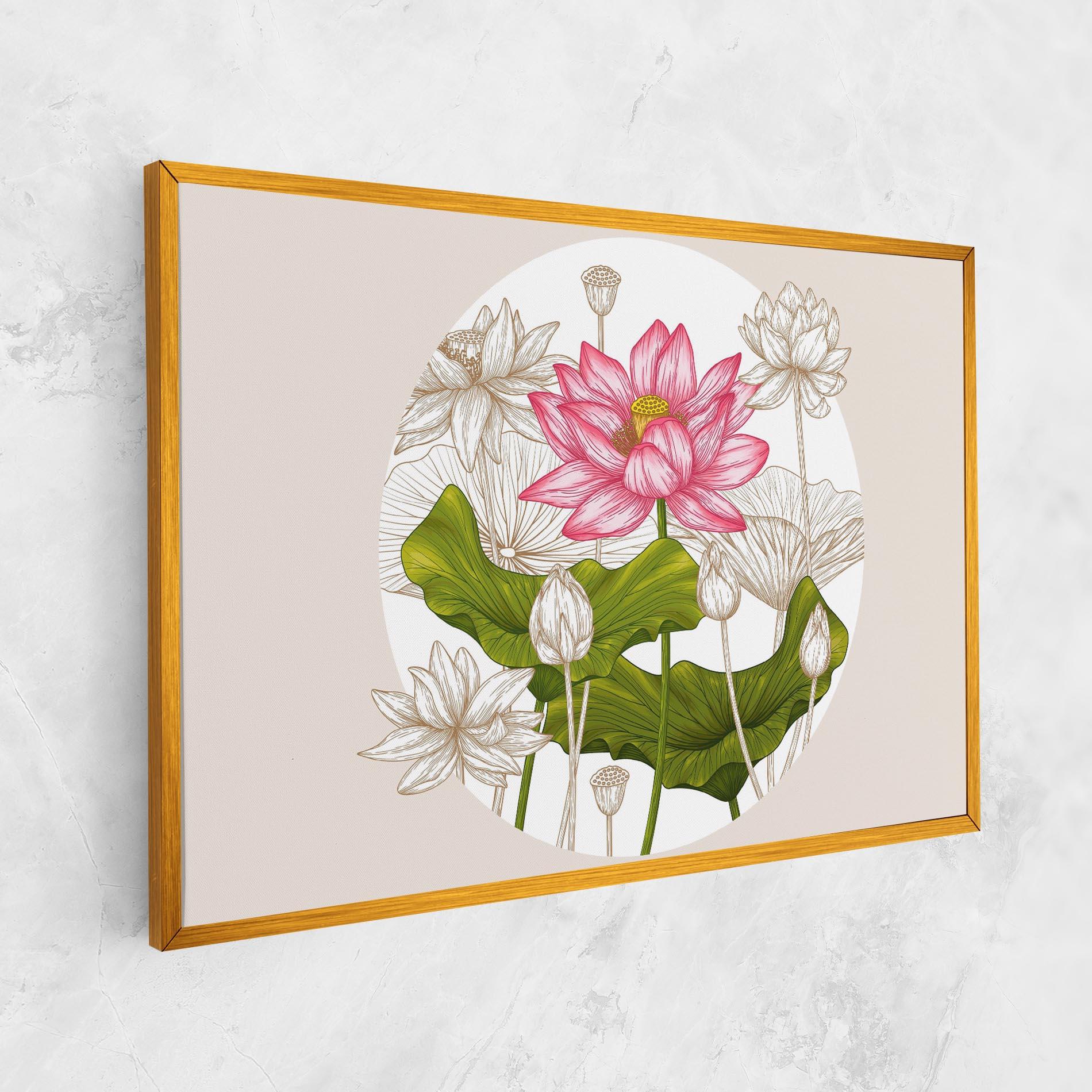 Leinwandbild Pretty Lotus Art mockup 1