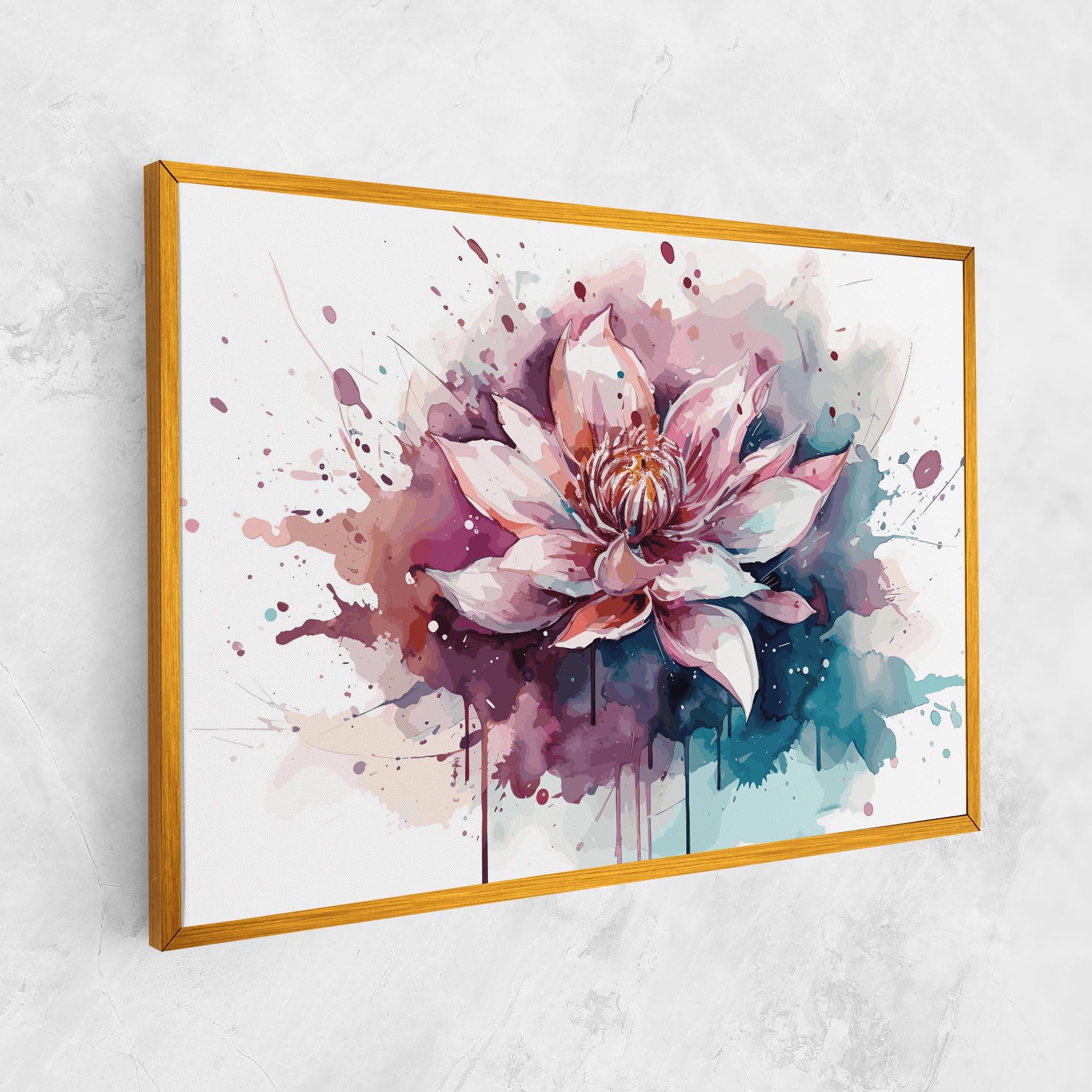 Leinwandbild Pretty Pink Lotus Art mockup 1