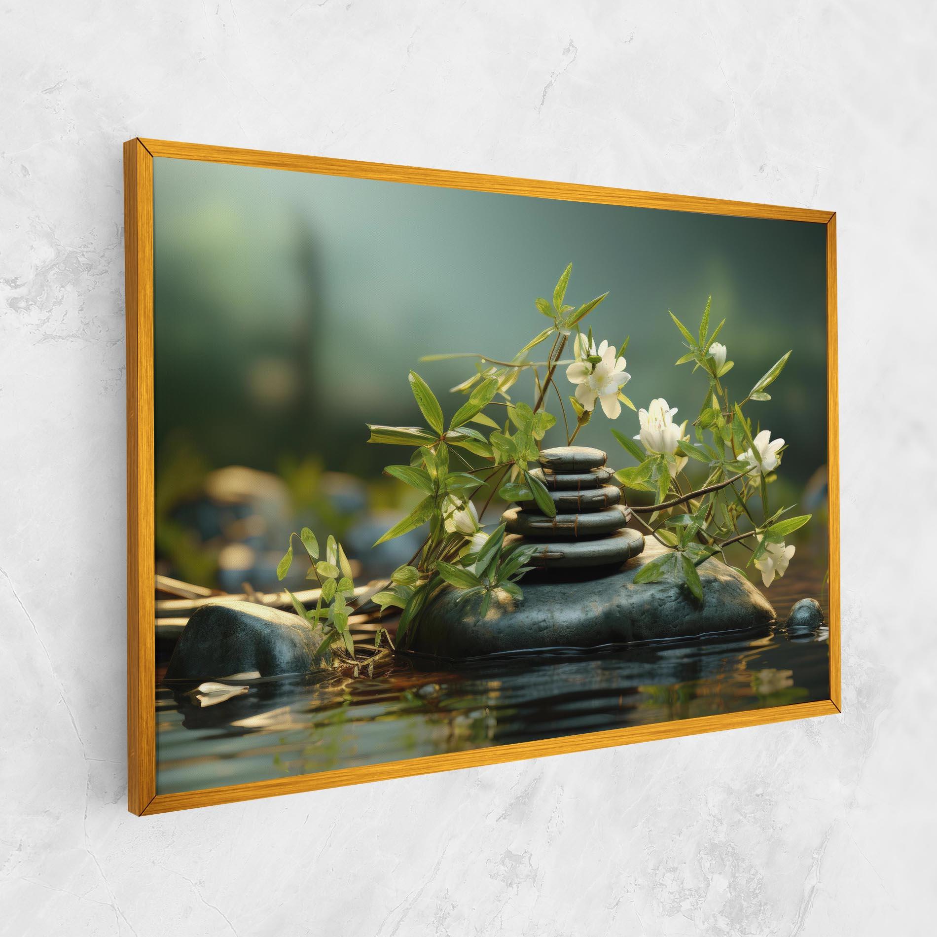 Leinwandbild Rock Garden Pond mockup 1