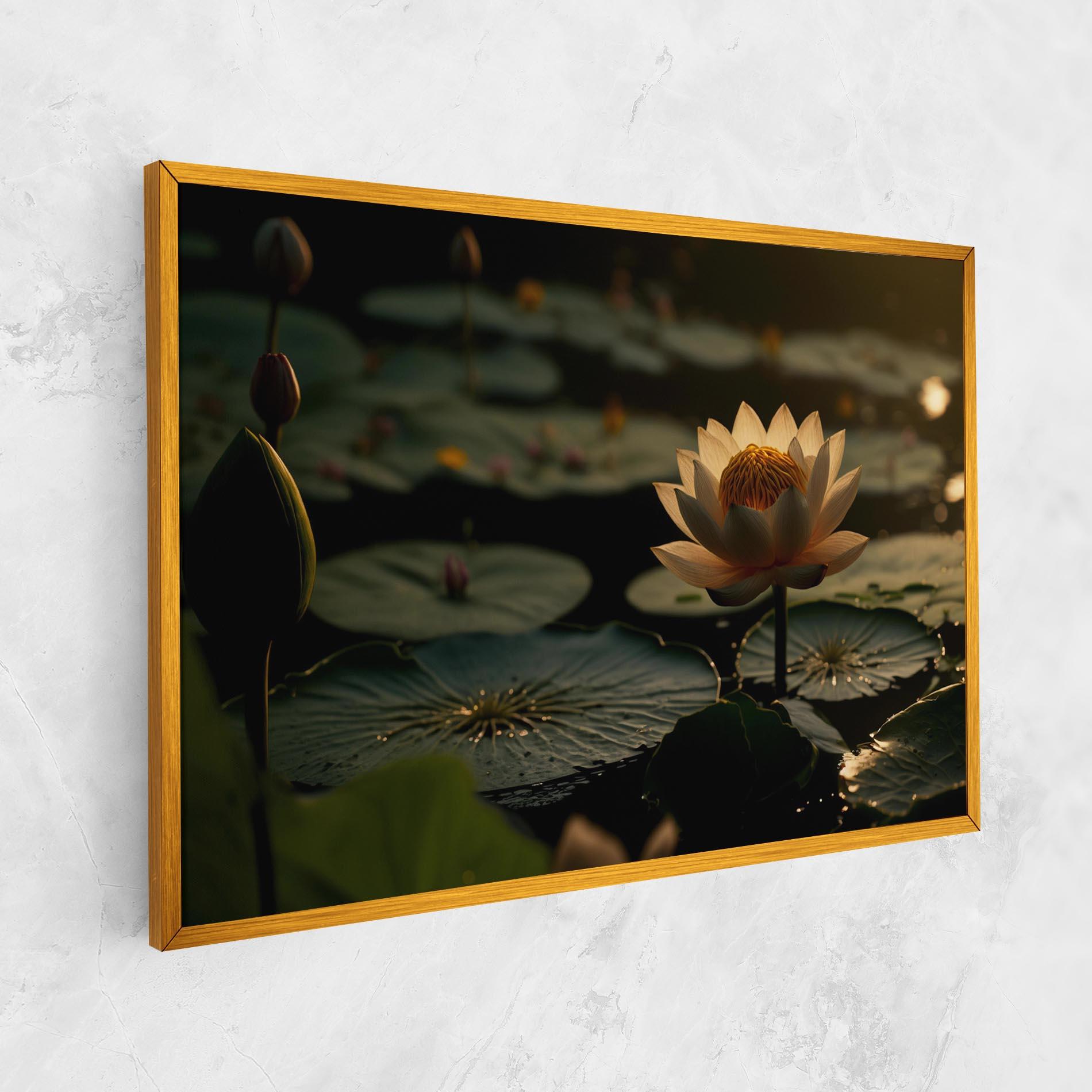 Leinwandbild Shot Beautiful Lotus mockup 1
