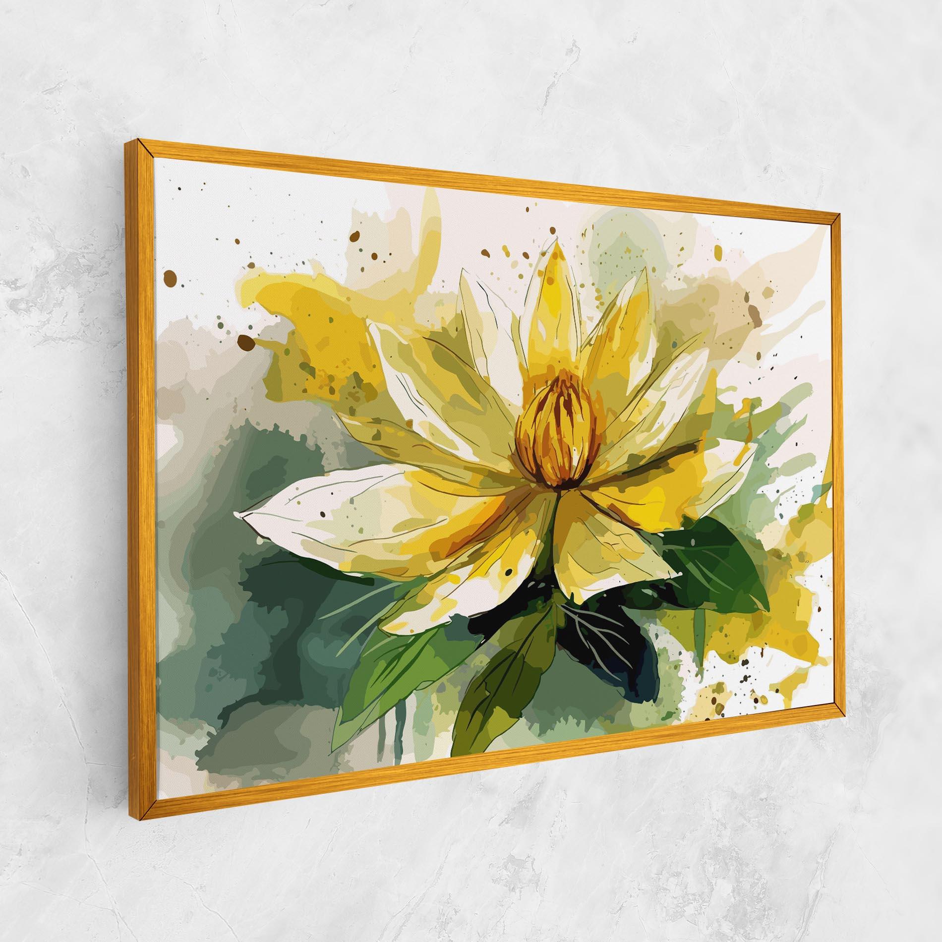 Leinwandbild Yellow Flower Nature mockup 1