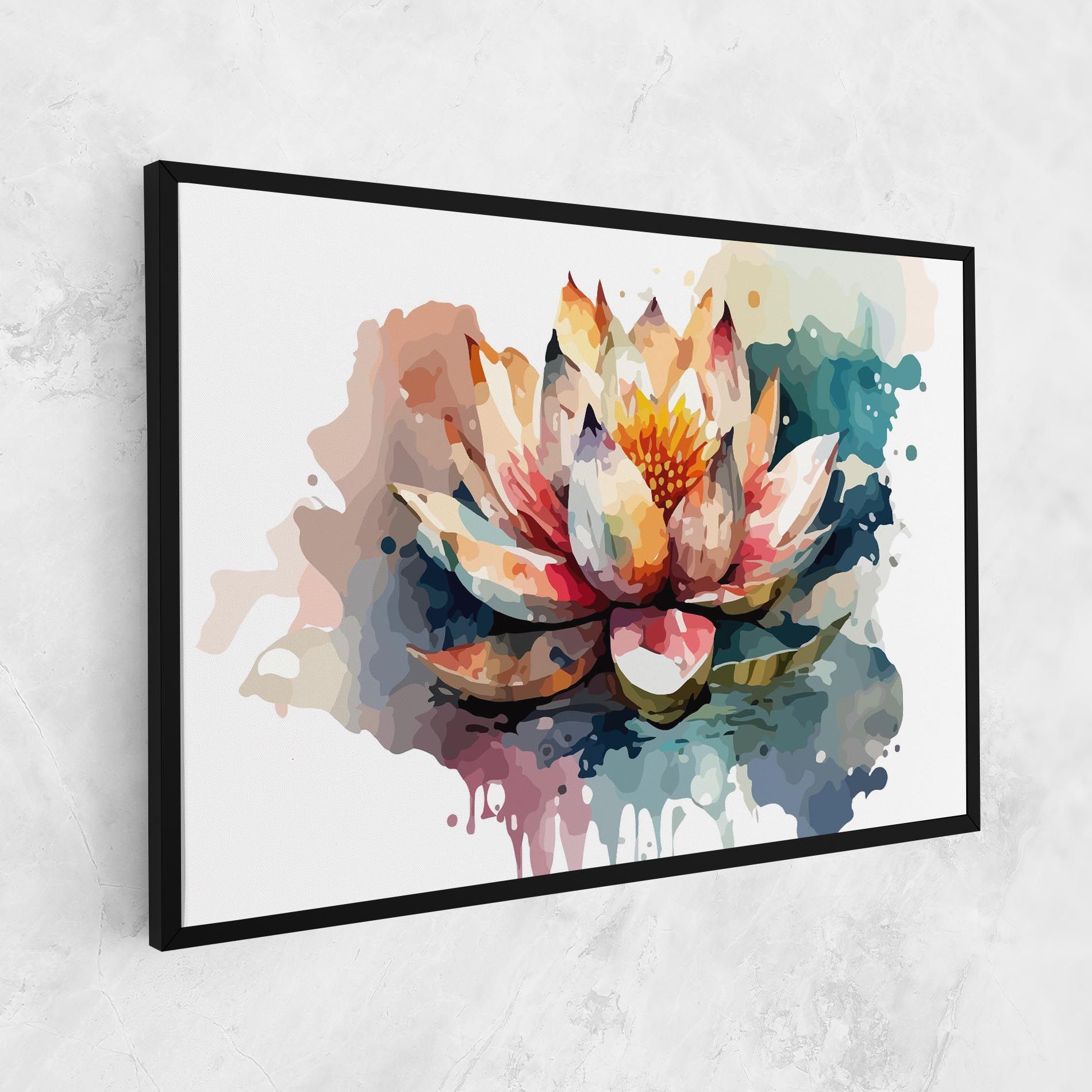 Colorful Lotus Art mockup 1