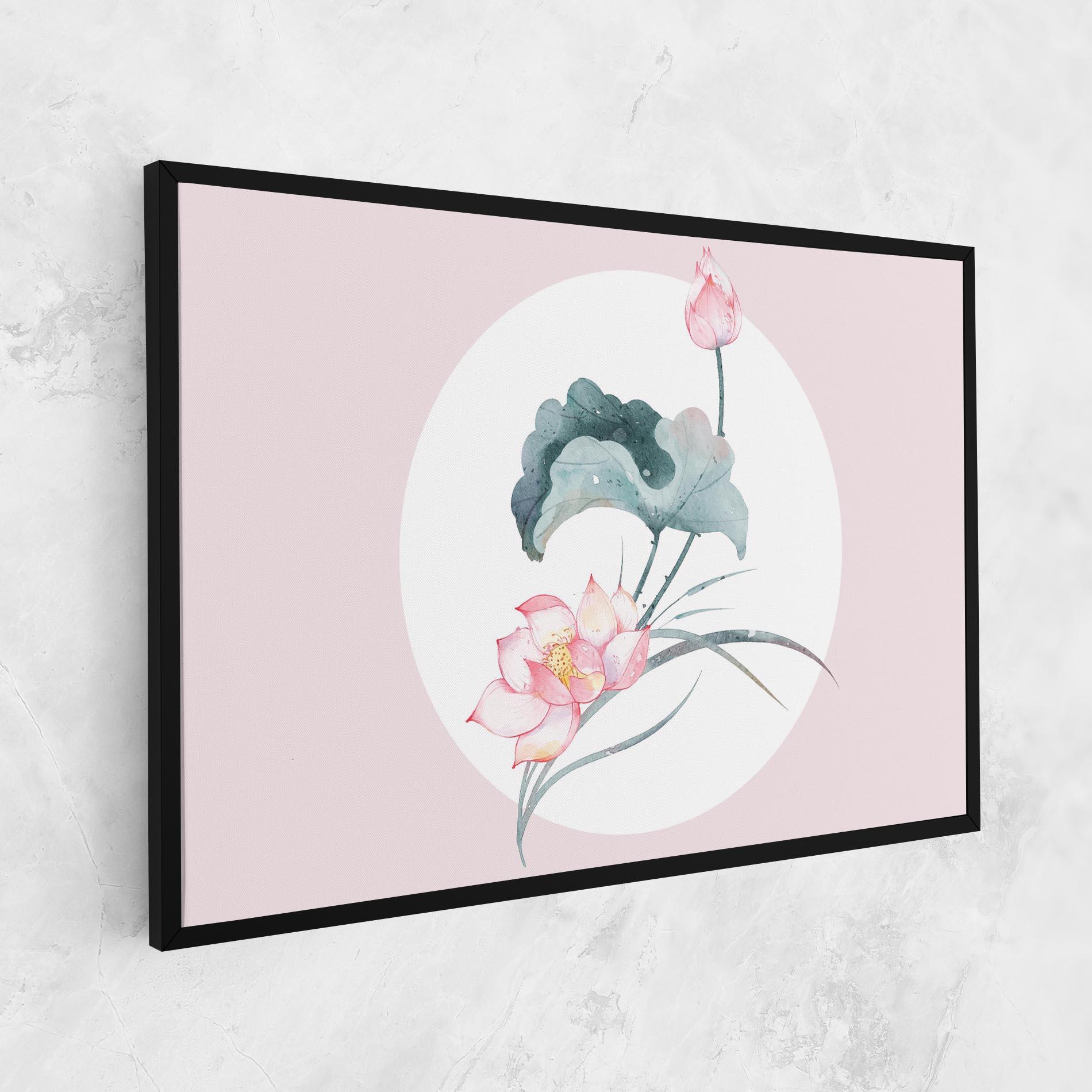Leinwandbild Pink Pastel Flower mockup 1