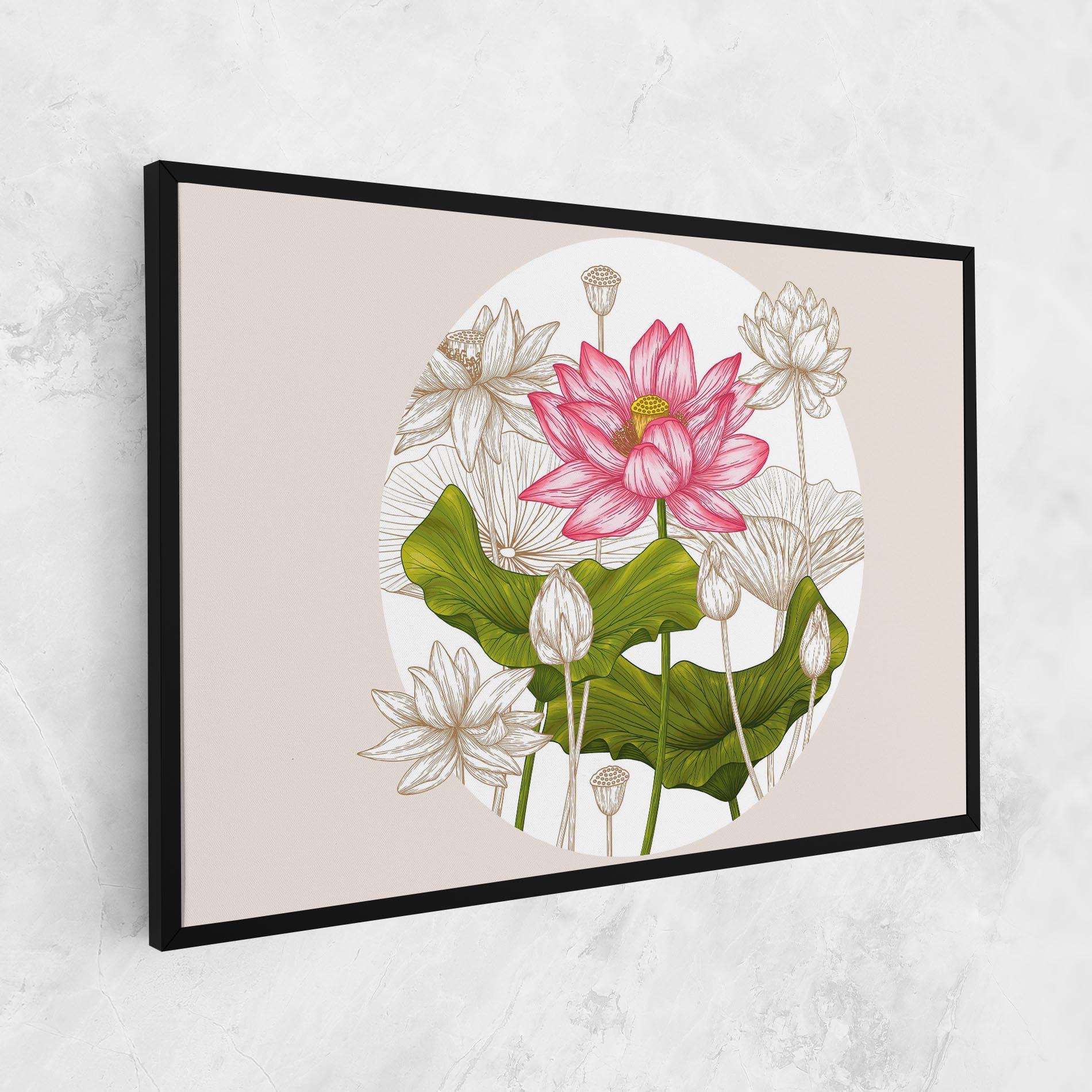 Leinwandbild Pretty Lotus Art mockup 1