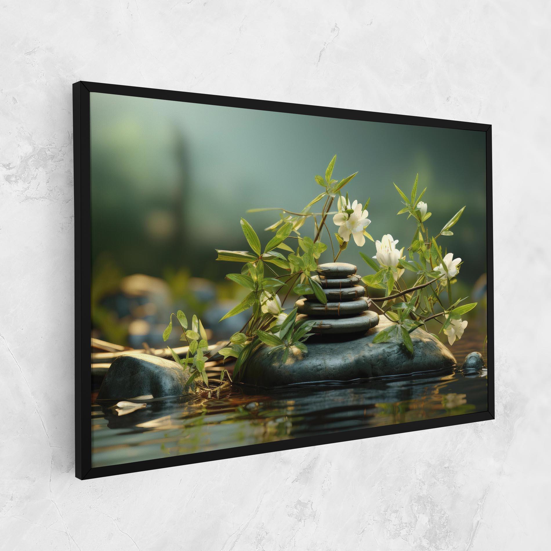 Leinwandbild Rock Garden Pond mockup 1