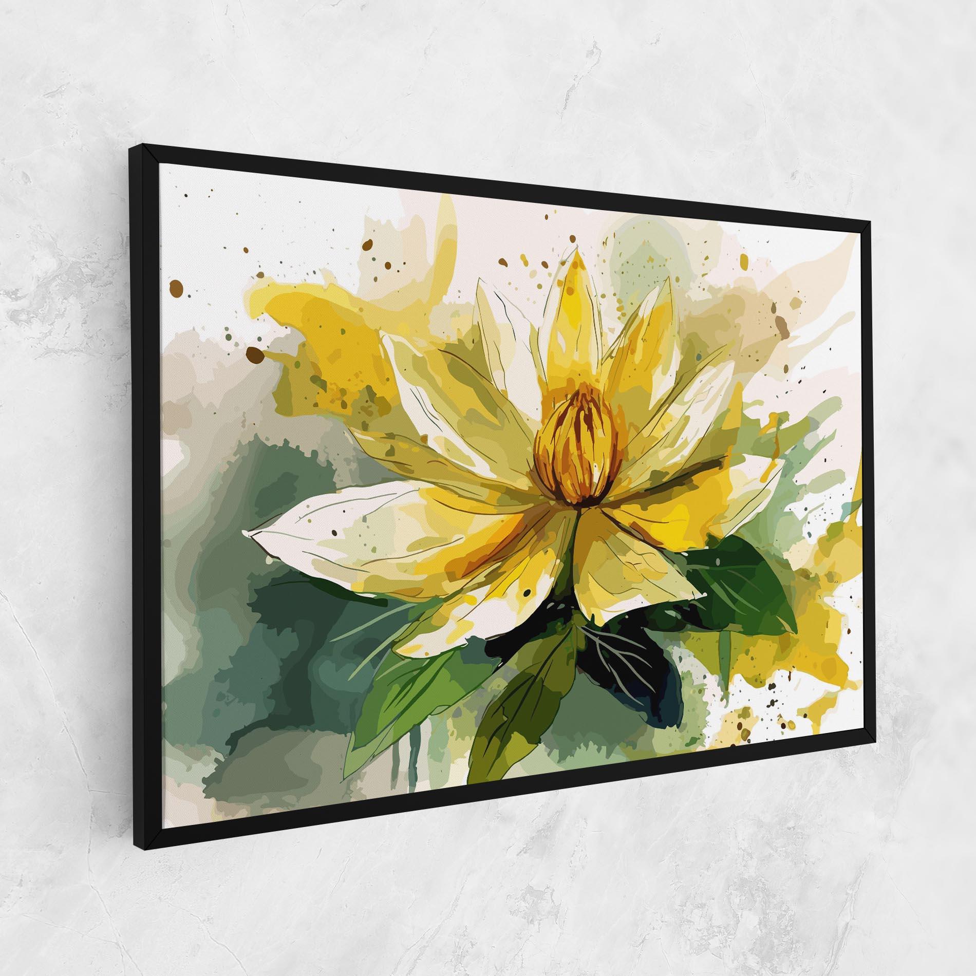 Leinwandbild Yellow Flower Nature mockup 1