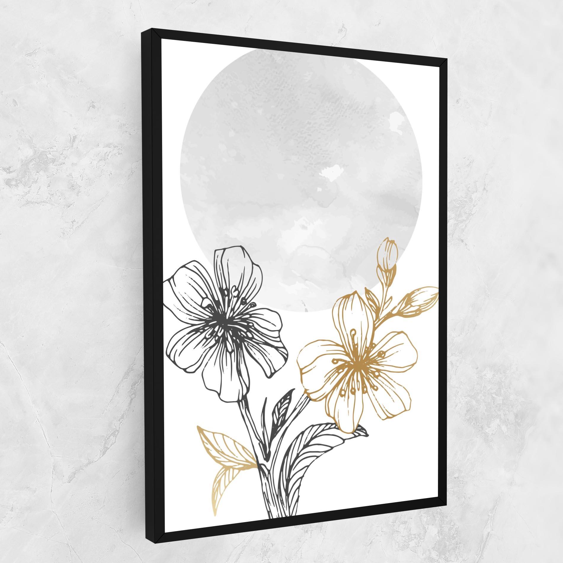 Leinwandbild Grey Moon Flowers mockup 1