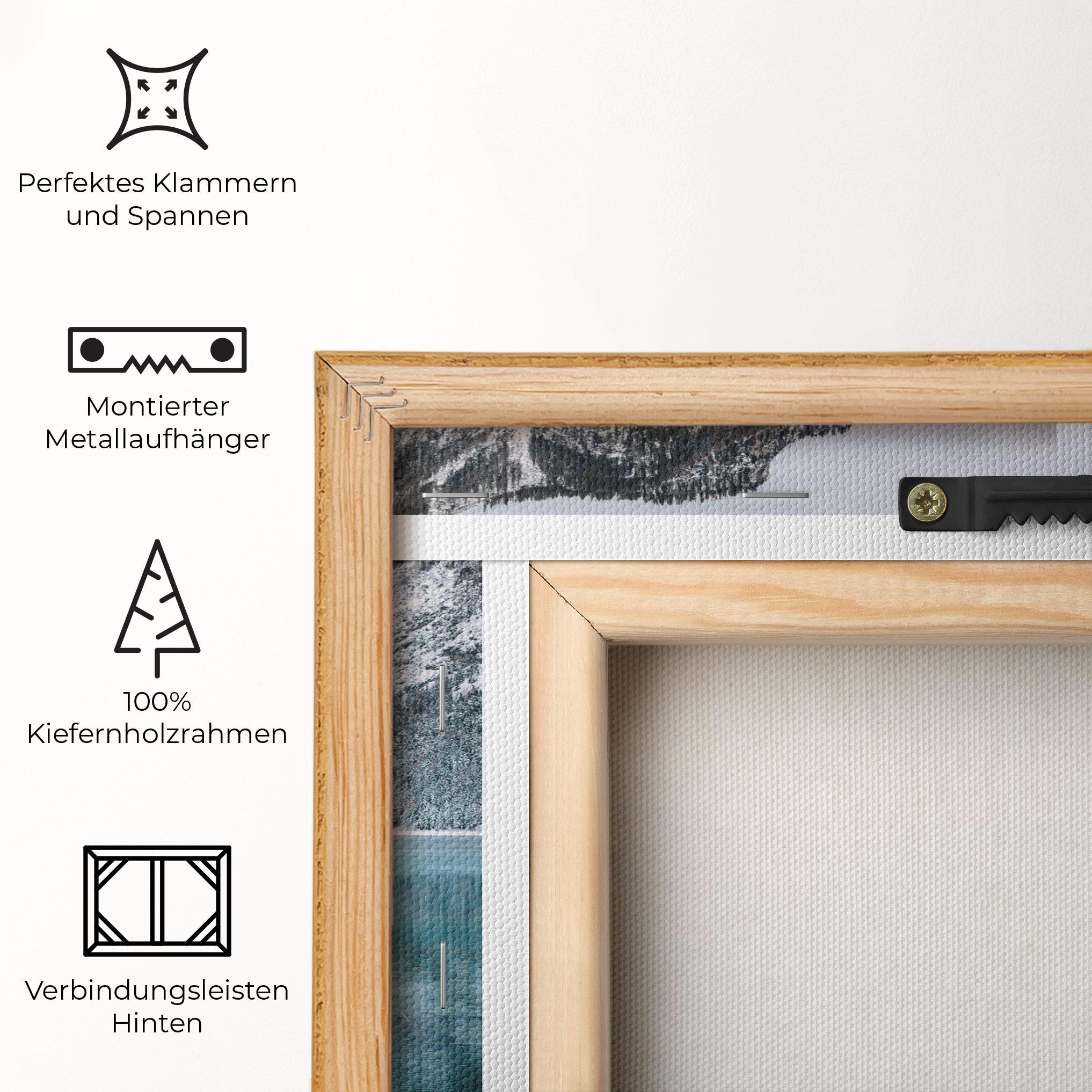 Leinwandbild Lake Reflection Mountain mockup 5