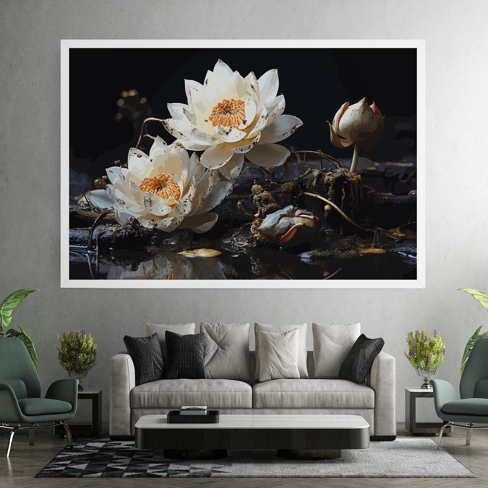 Leinwandbild Beautiful White Nature mockup 7