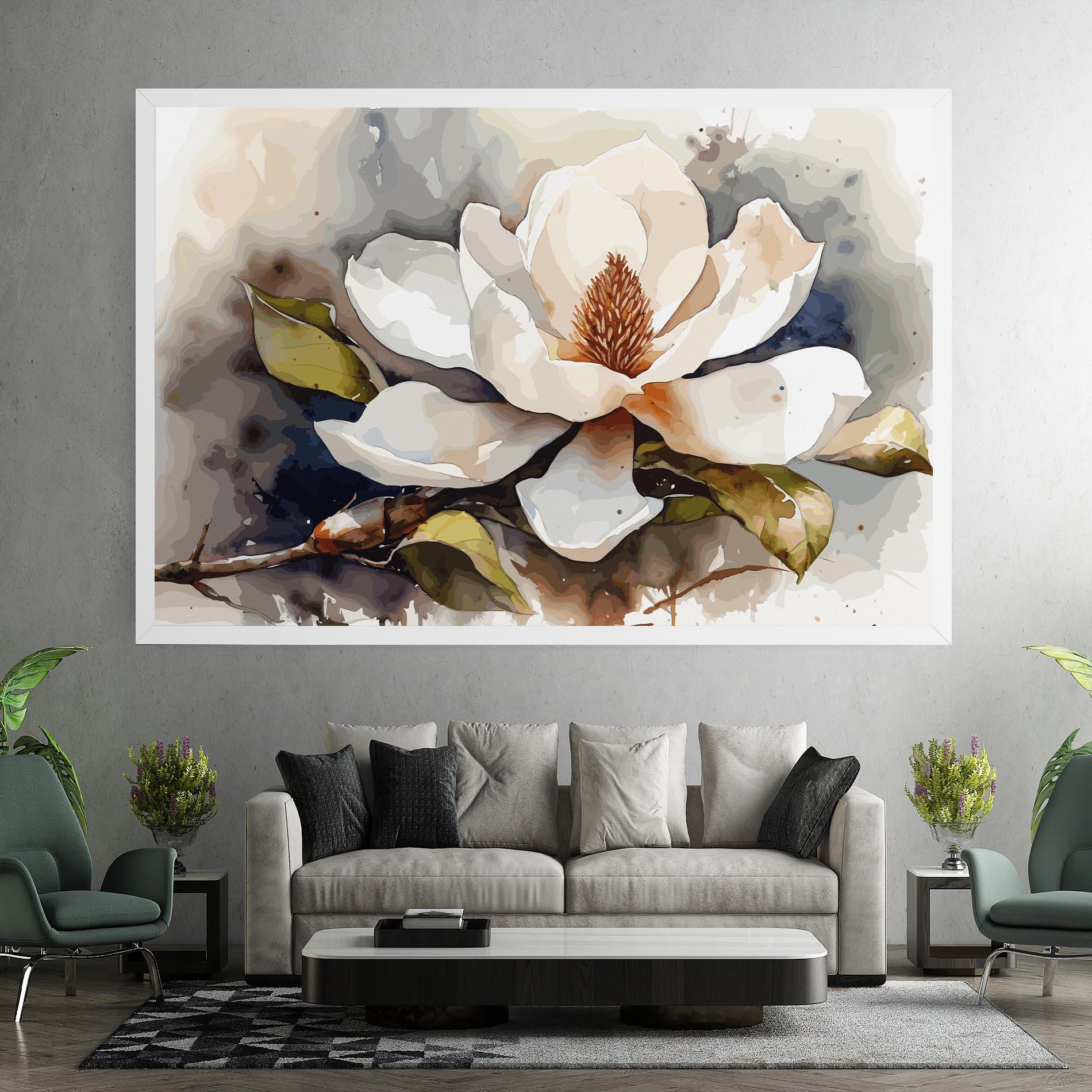 Leinwandbild Cream Nature Flower mockup 7