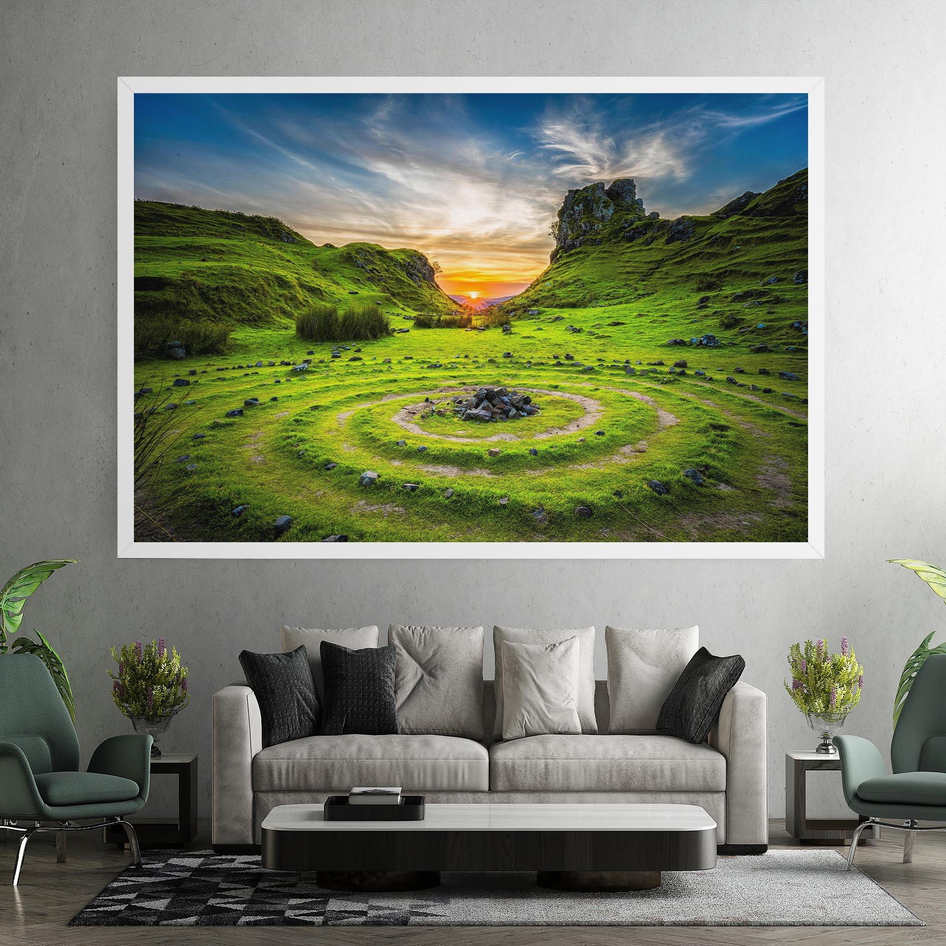 Leinwandbild Green Circle Nature mockup 7