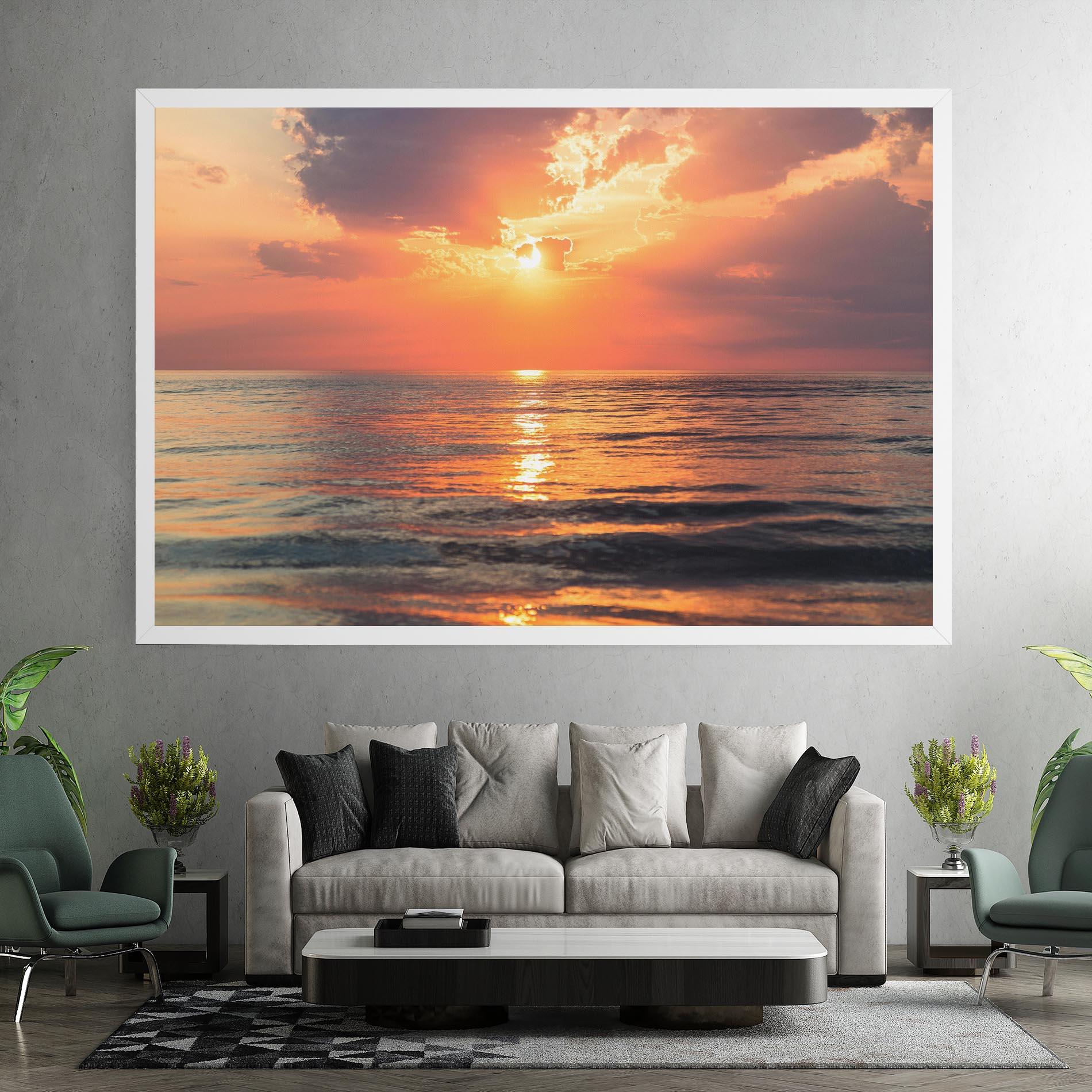 Leinwandbild Orange Sunrise Cloud mockup 7