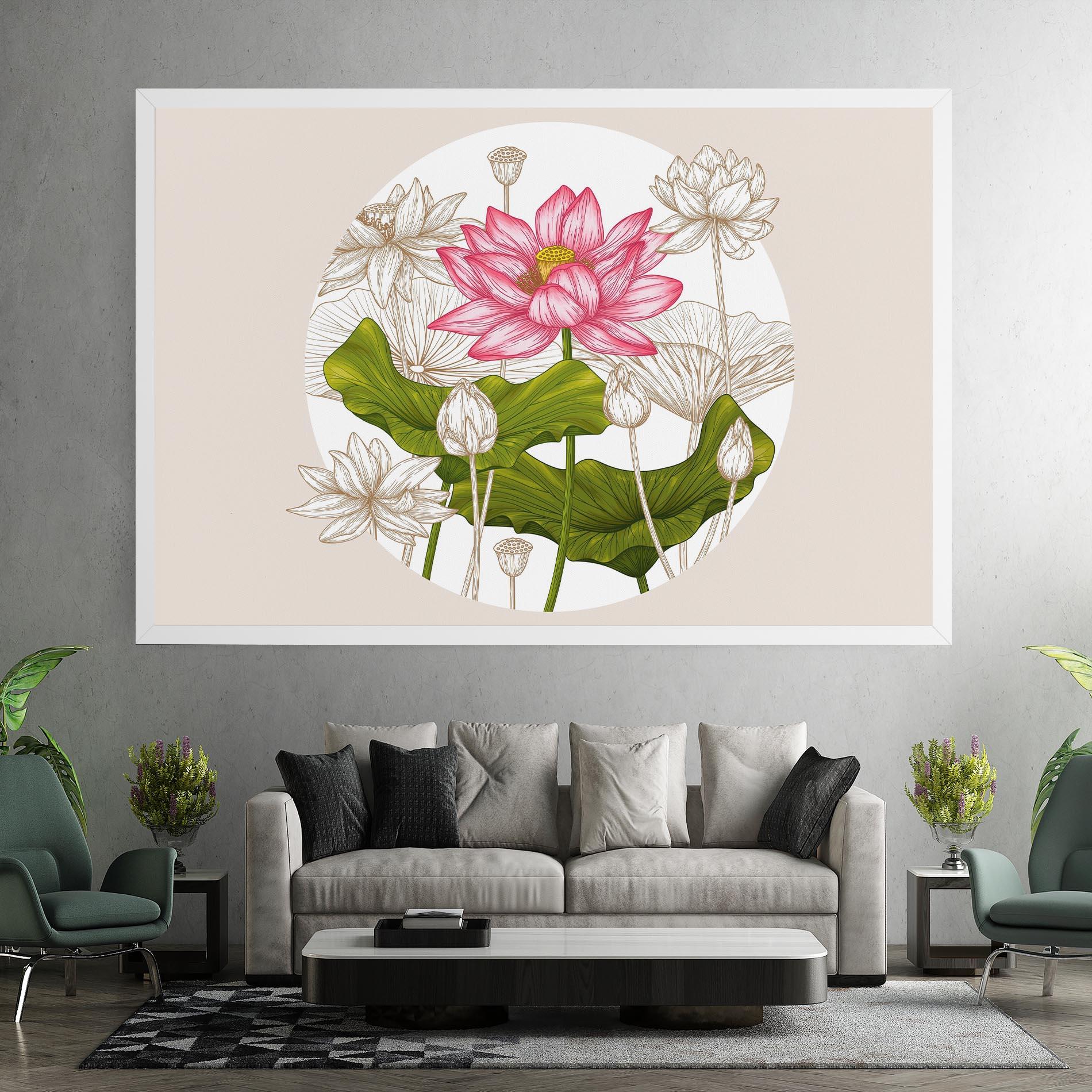 Leinwandbild Pretty Lotus Art mockup 7