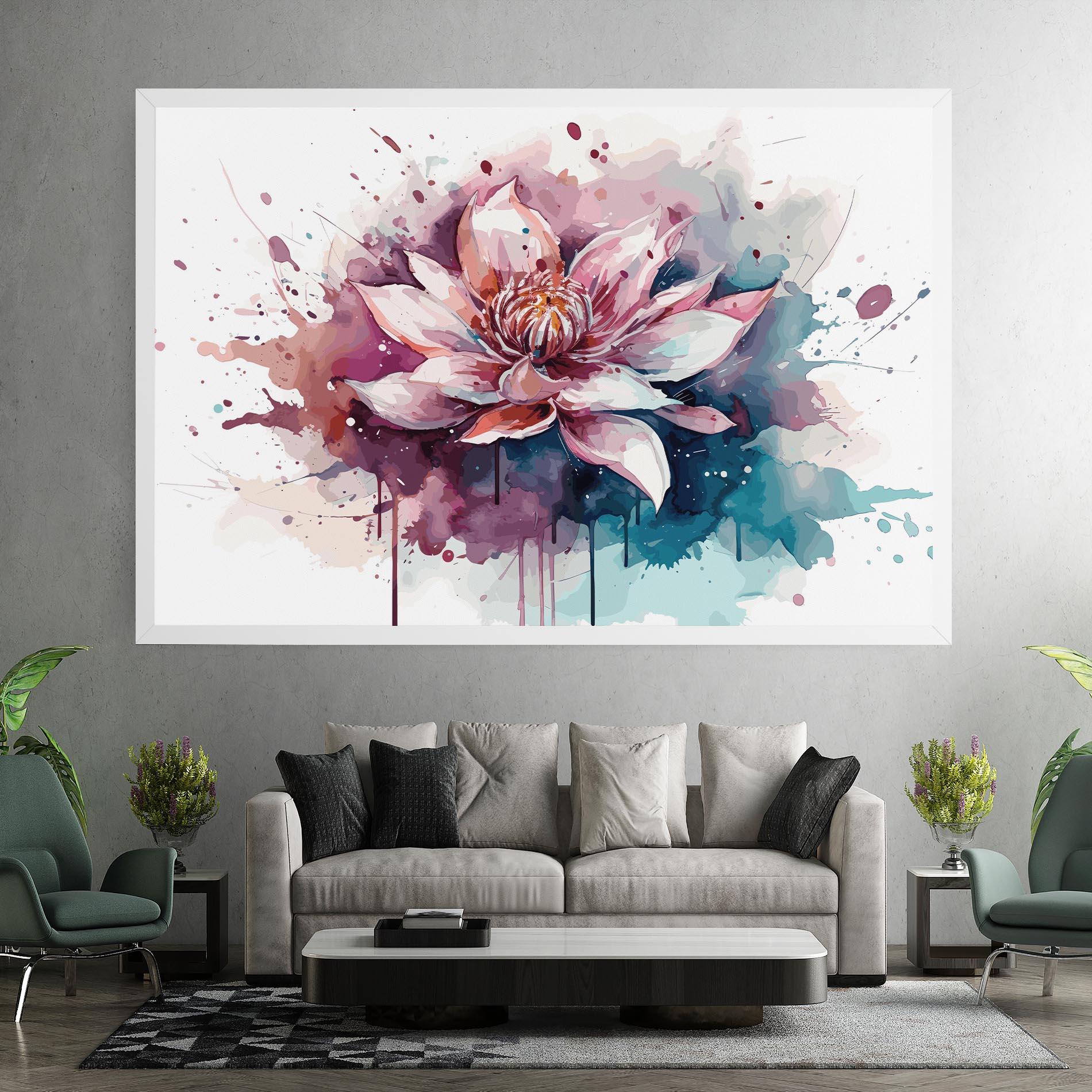 Leinwandbild Pretty Pink Lotus Art mockup 7