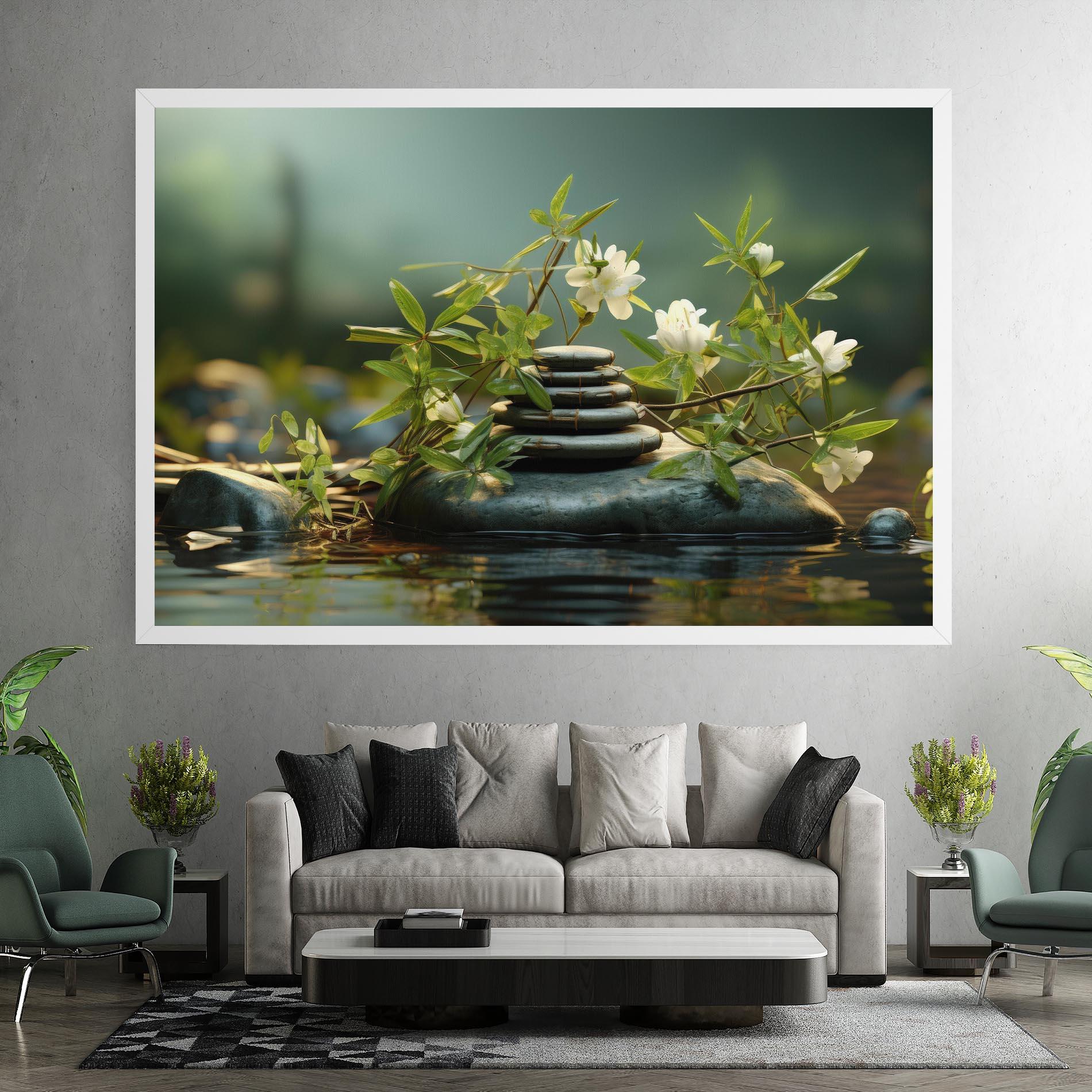 Leinwandbild Rock Garden Pond mockup 7