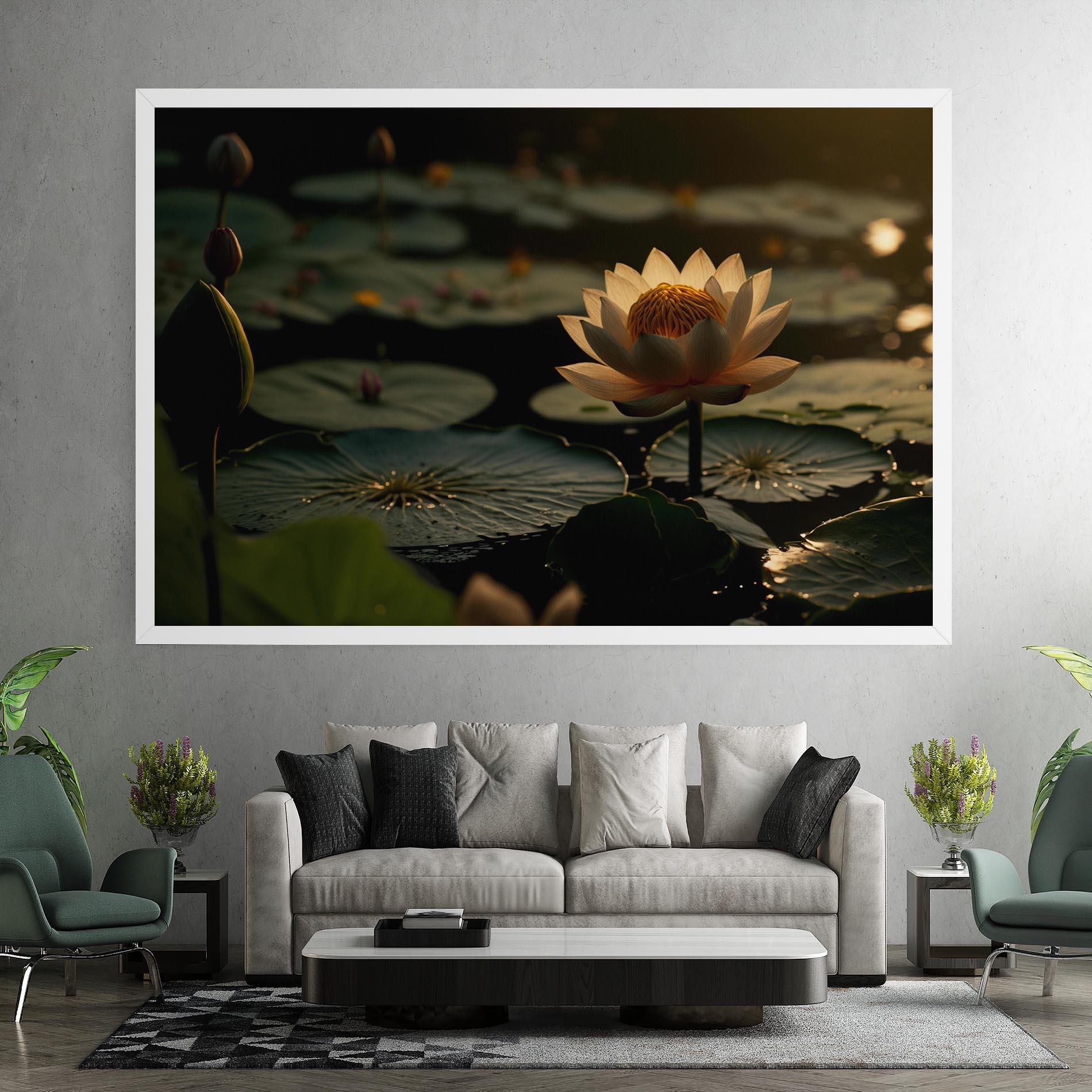 Leinwandbild Shot Beautiful Lotus mockup 7