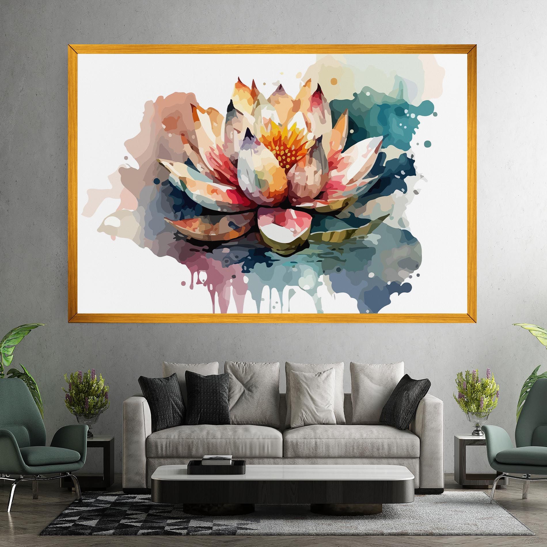 Colorful Lotus Art mockup 7