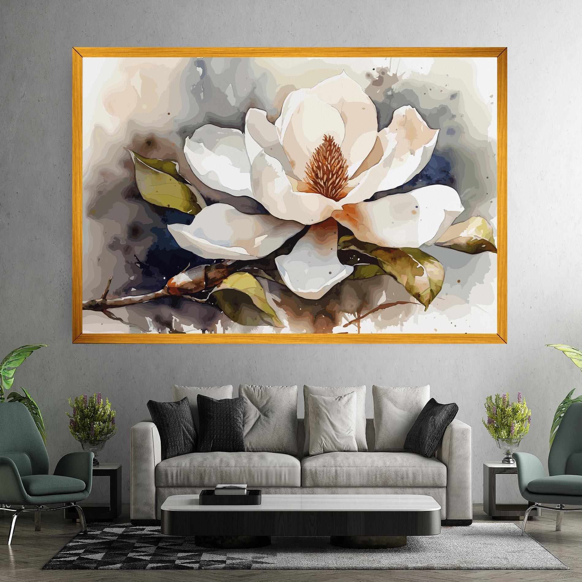 Leinwandbild Cream Nature Flower mockup 7