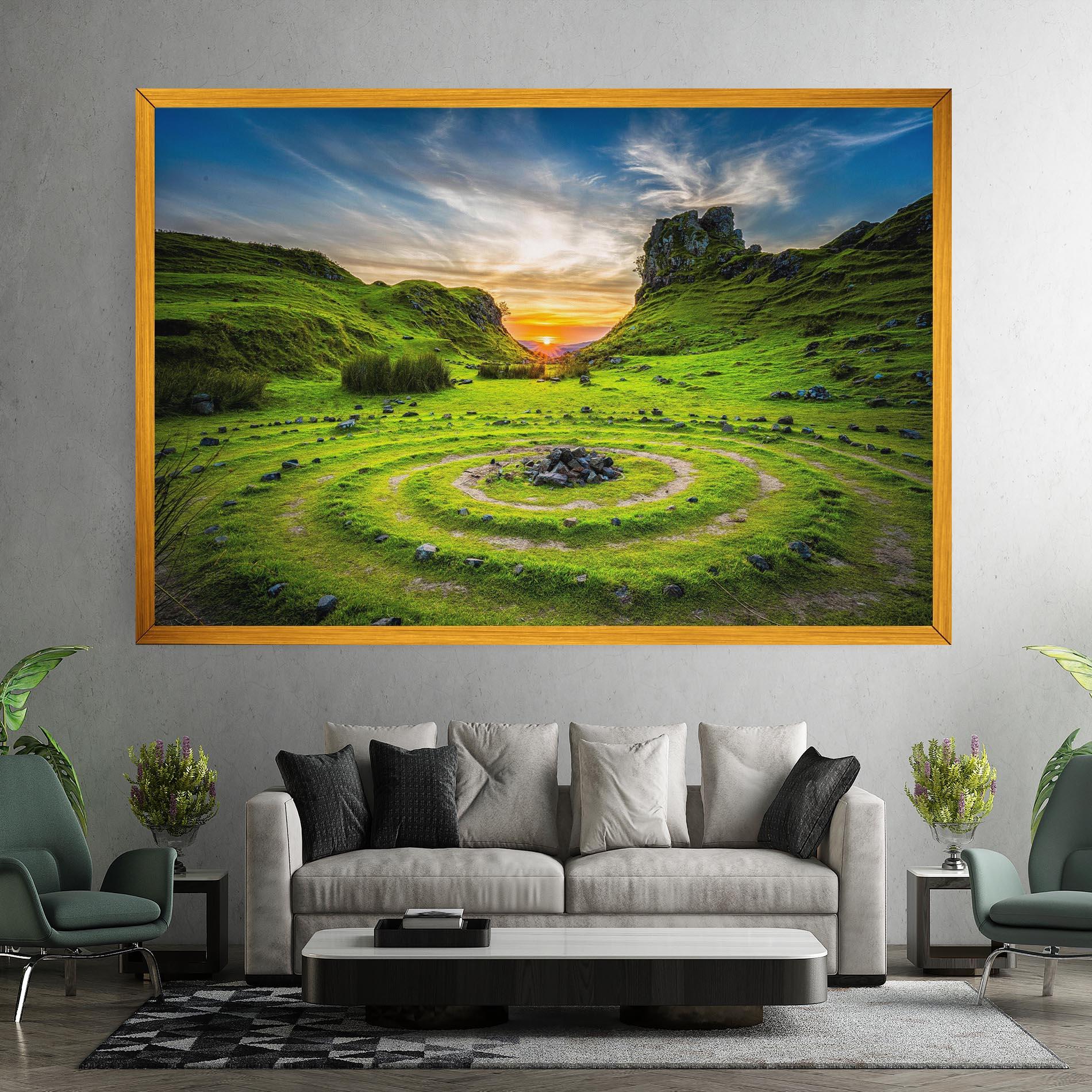 Leinwandbild Green Circle Nature mockup 7