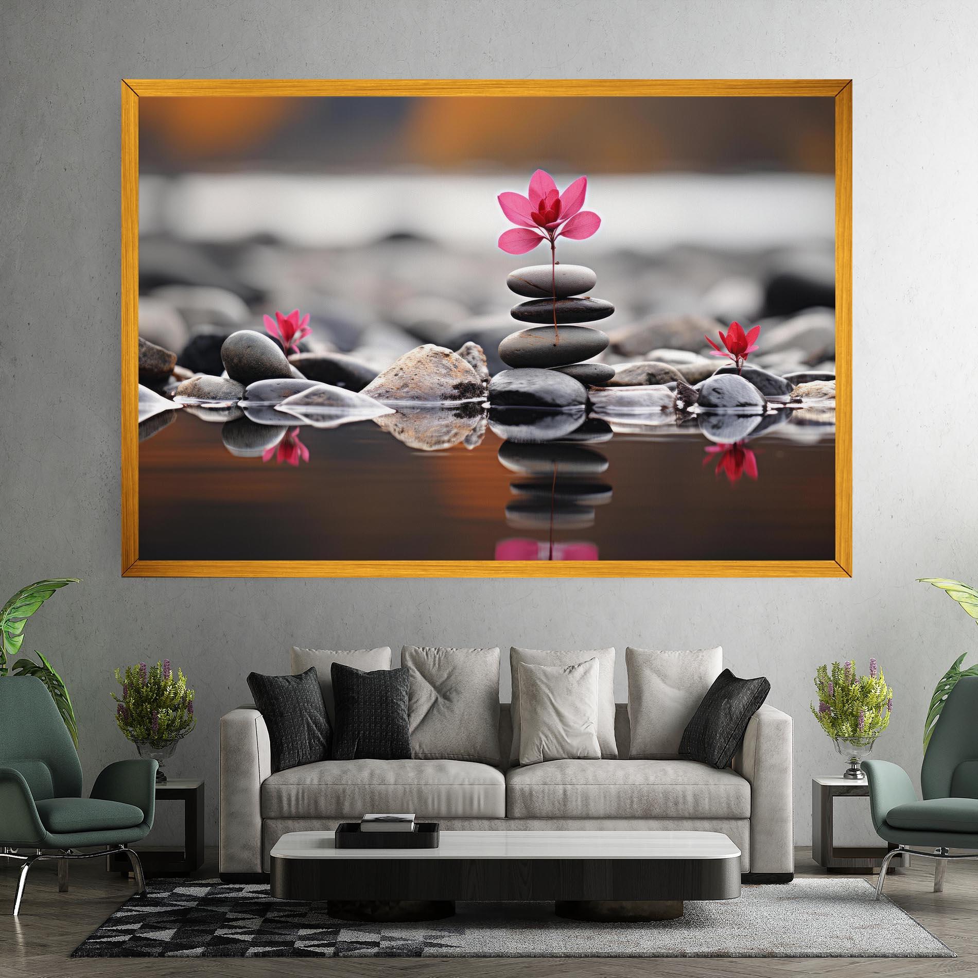 Leinwandbild Grey Rocks Flower mockup 7