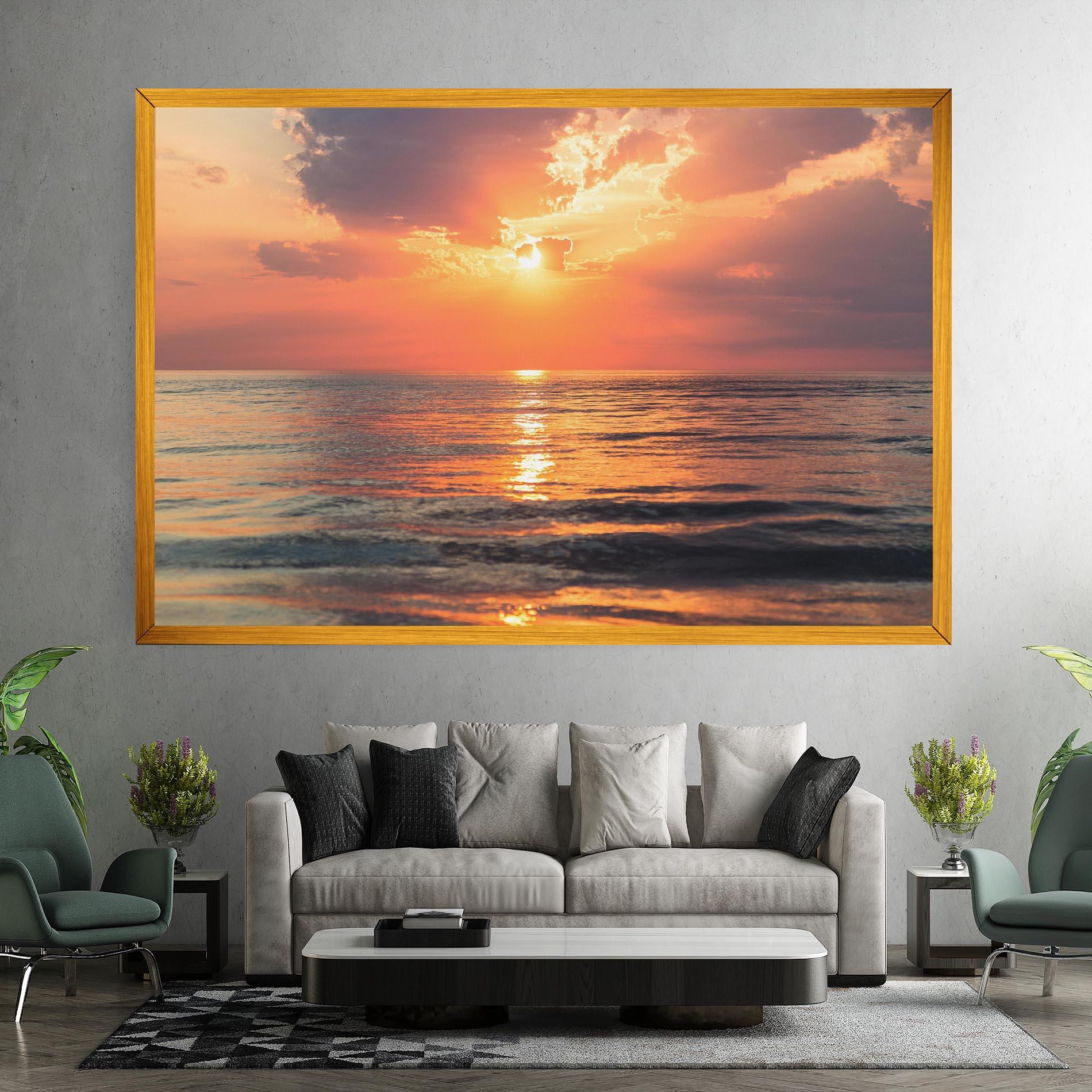 Leinwandbild Orange Sunrise Cloud mockup 7