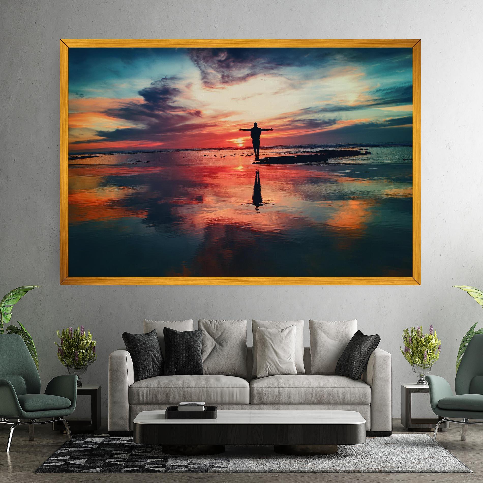 Leinwandbild Pink Purple Sky Man mockup 7