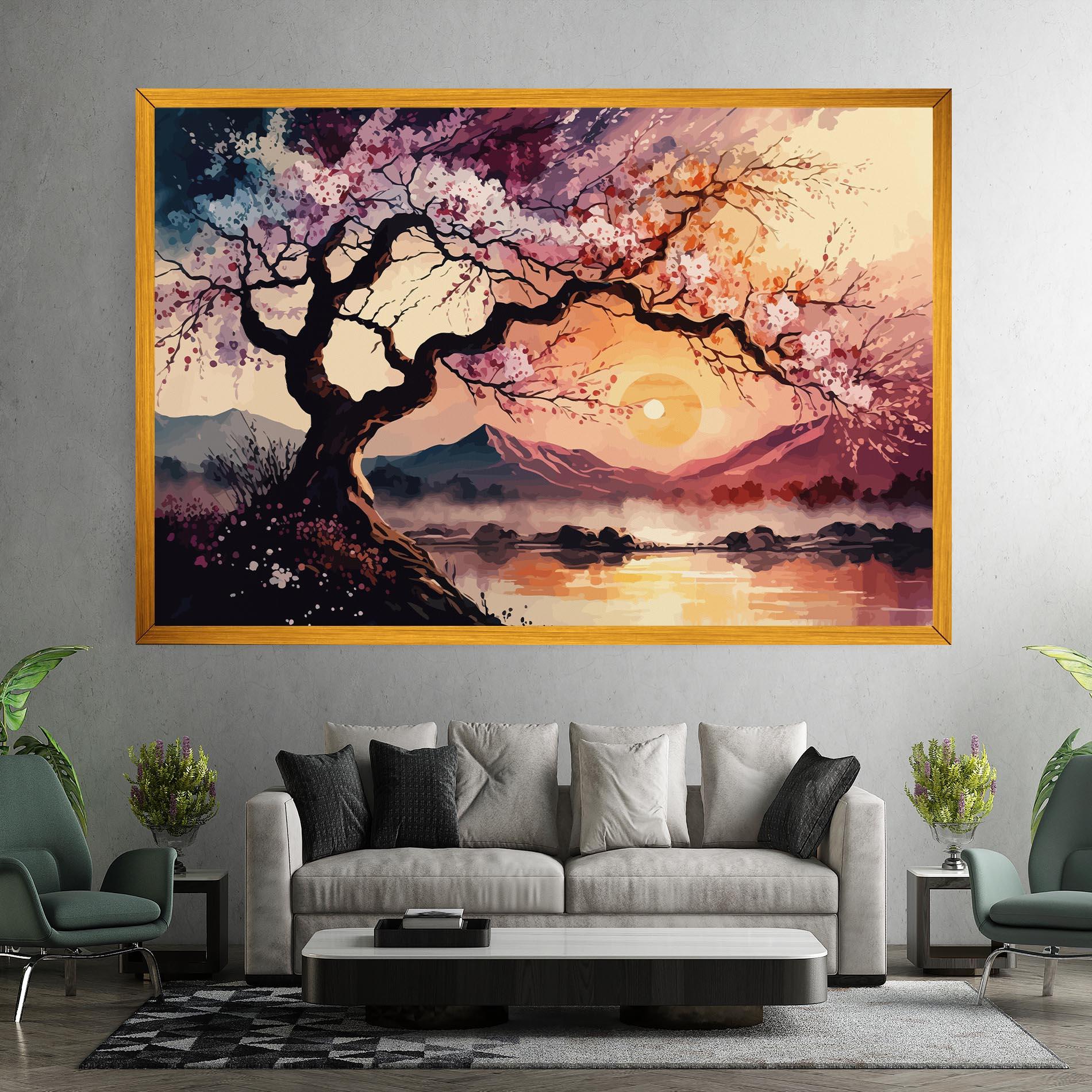 Leinwandbild Pink Tree Nature mockup 7