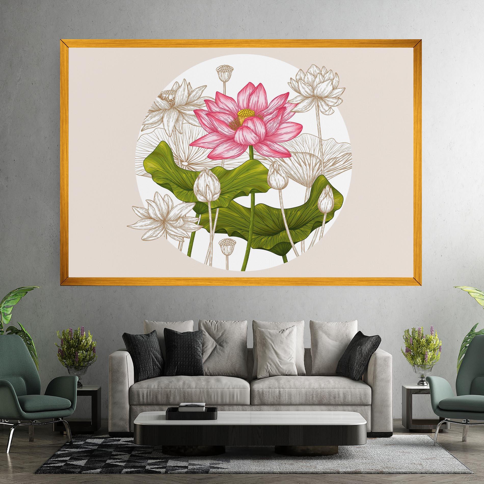 Leinwandbild Pretty Lotus Art mockup 7
