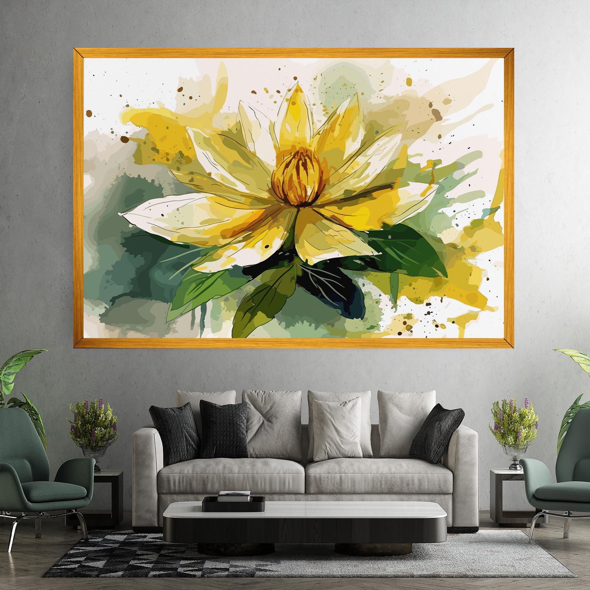 Leinwandbild Yellow Flower Nature mockup 7