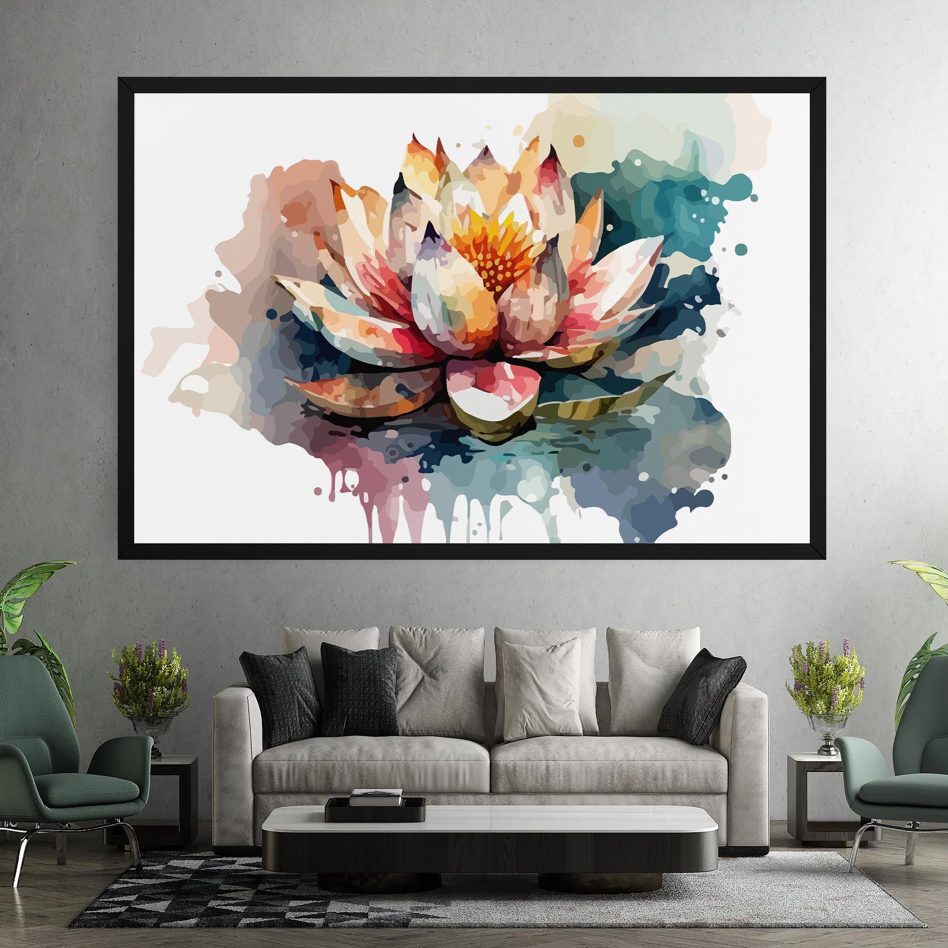 Colorful Lotus Art mockup 7