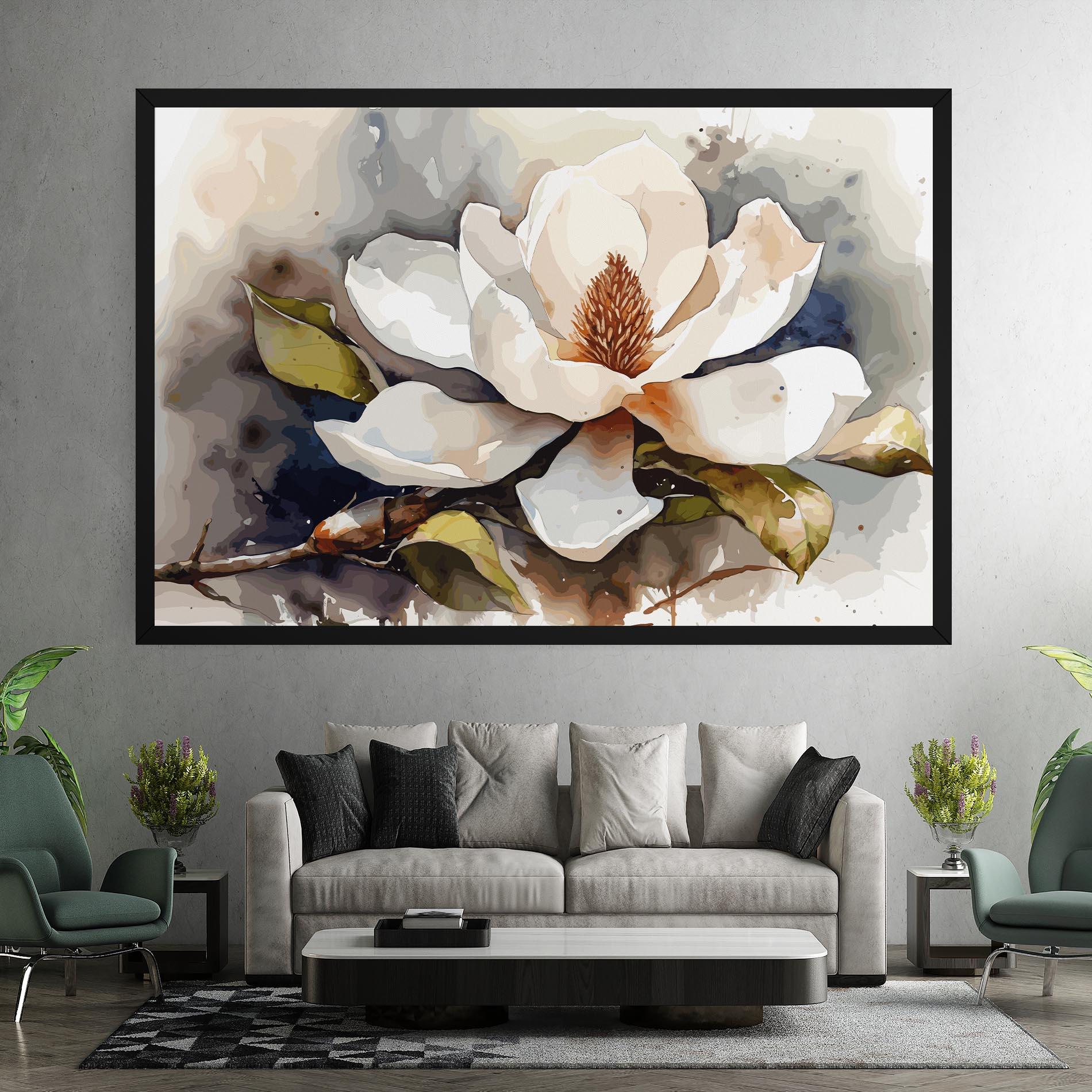 Leinwandbild Cream Nature Flower mockup 7
