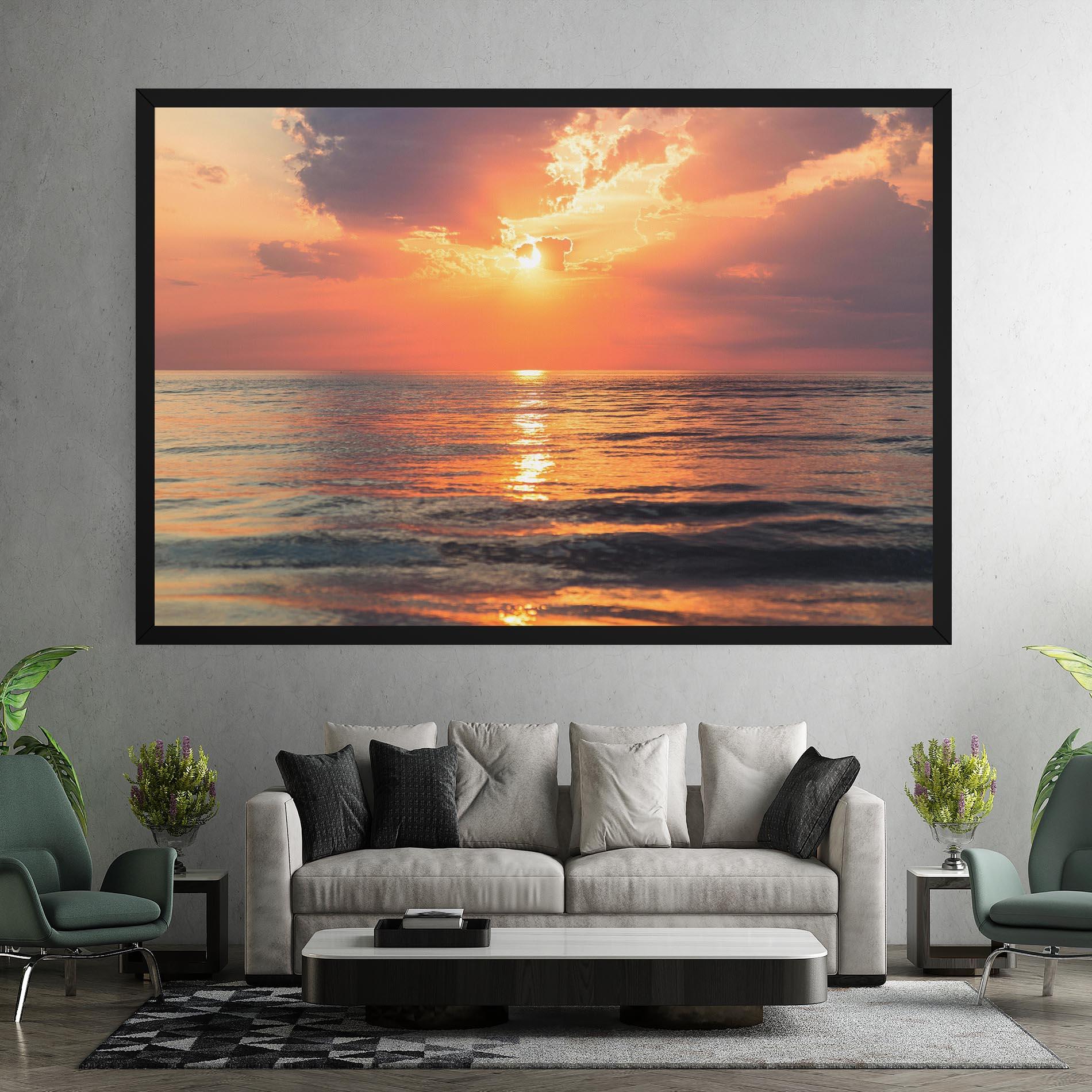Leinwandbild Orange Sunrise Cloud mockup 7