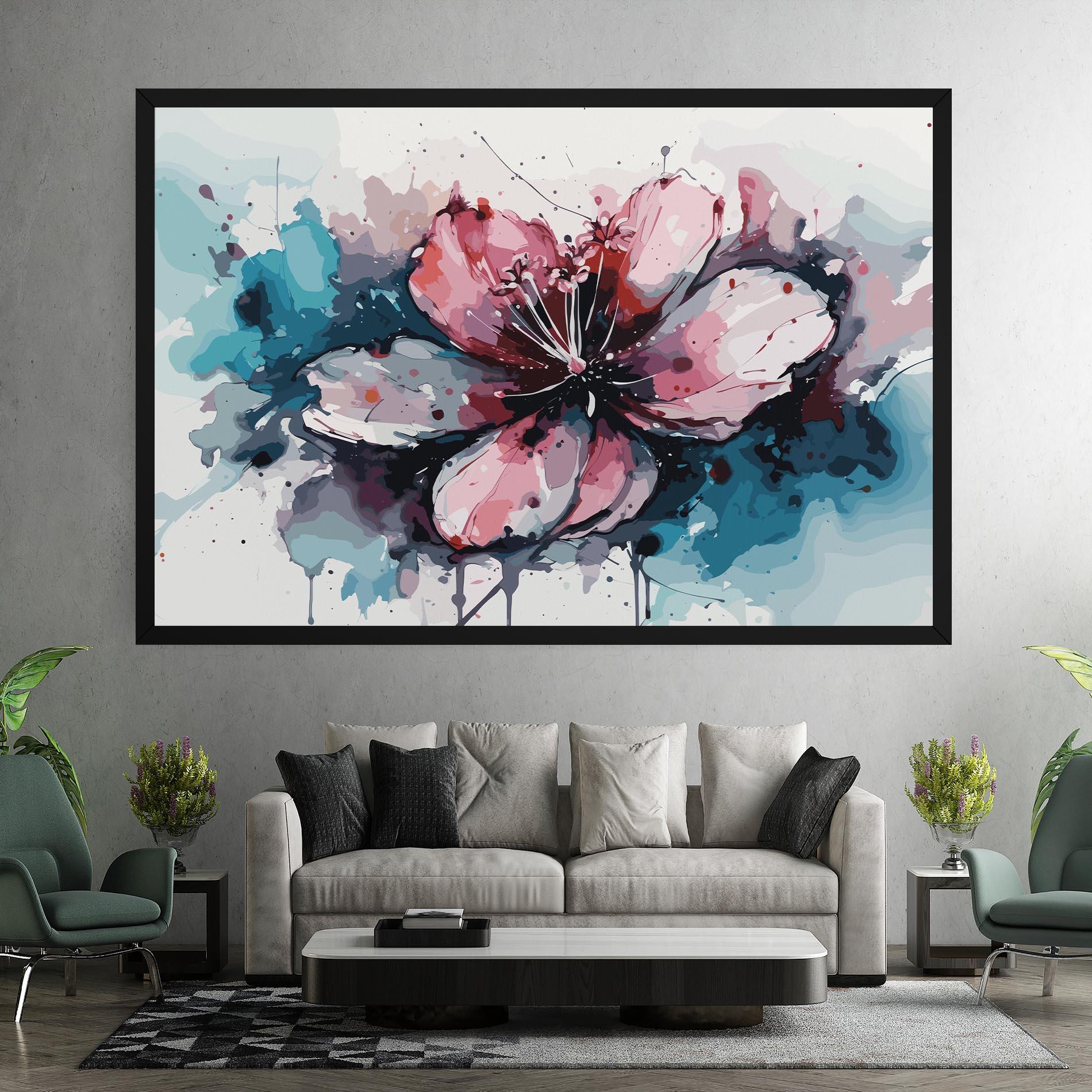 Leinwandbild Pink Blue Nature mockup 7