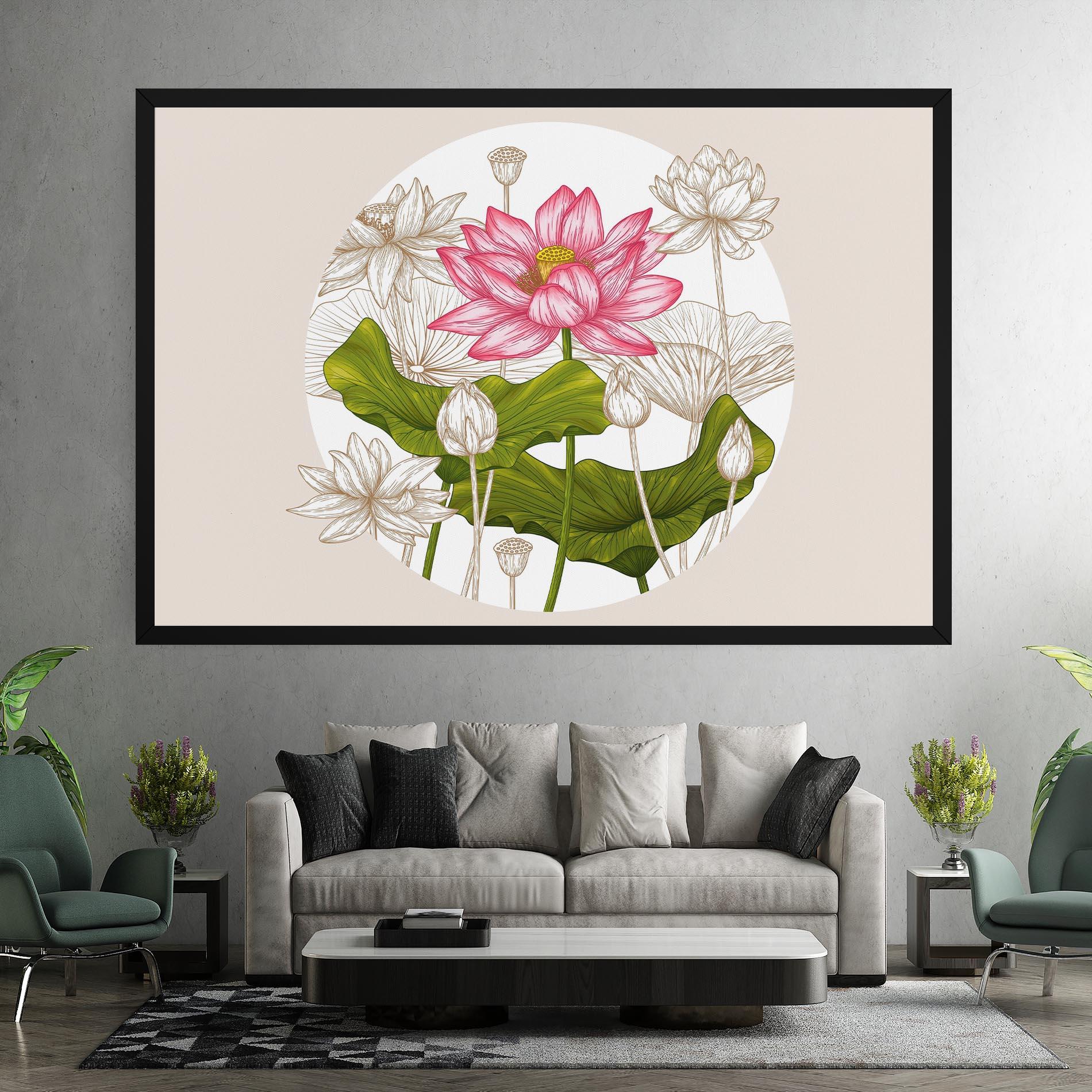Leinwandbild Pretty Lotus Art mockup 7