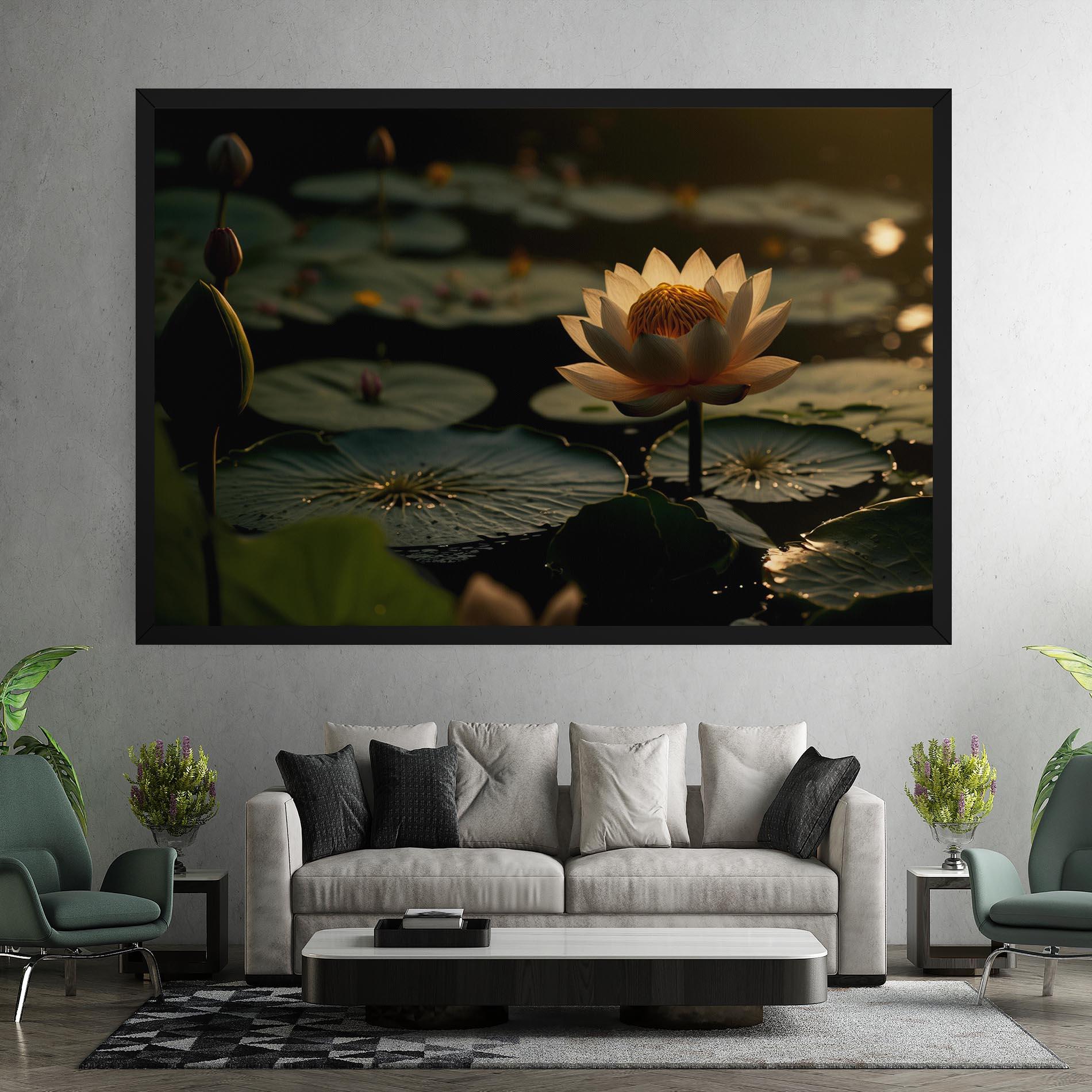 Leinwandbild Shot Beautiful Lotus mockup 7