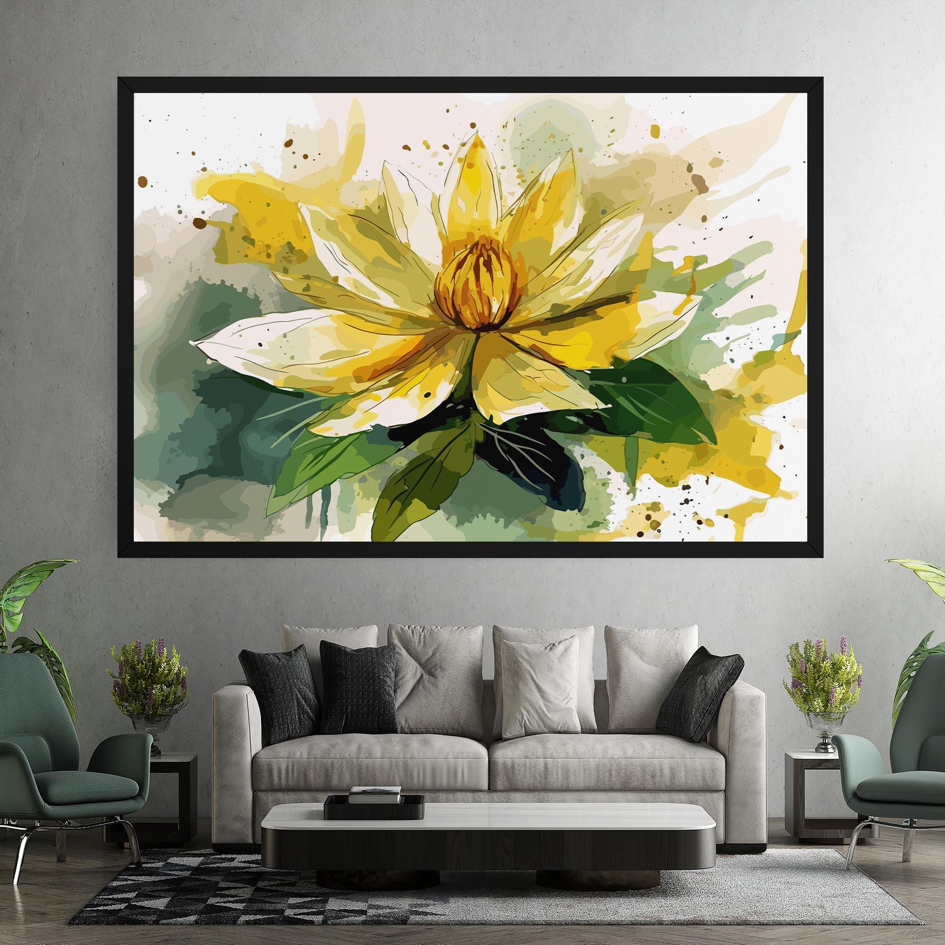 Leinwandbild Yellow Flower Nature mockup 7