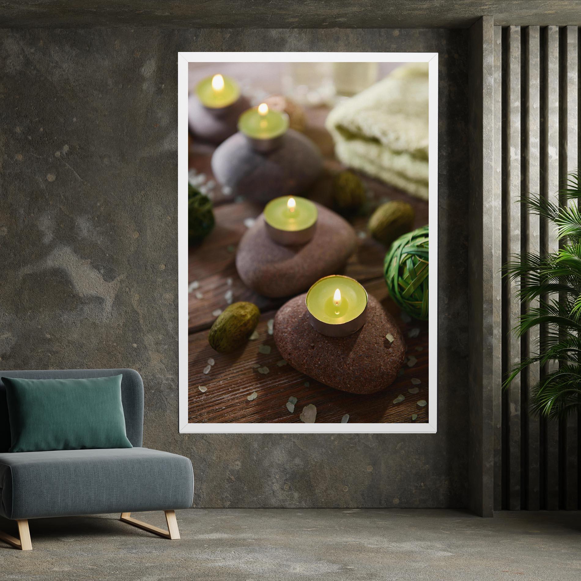 Leinwandbild Green Candles Spa mockup 7