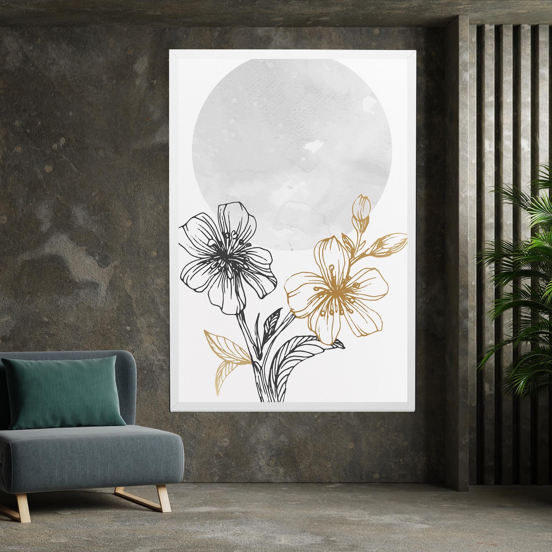 Leinwandbild Grey Moon Flowers mockup 7