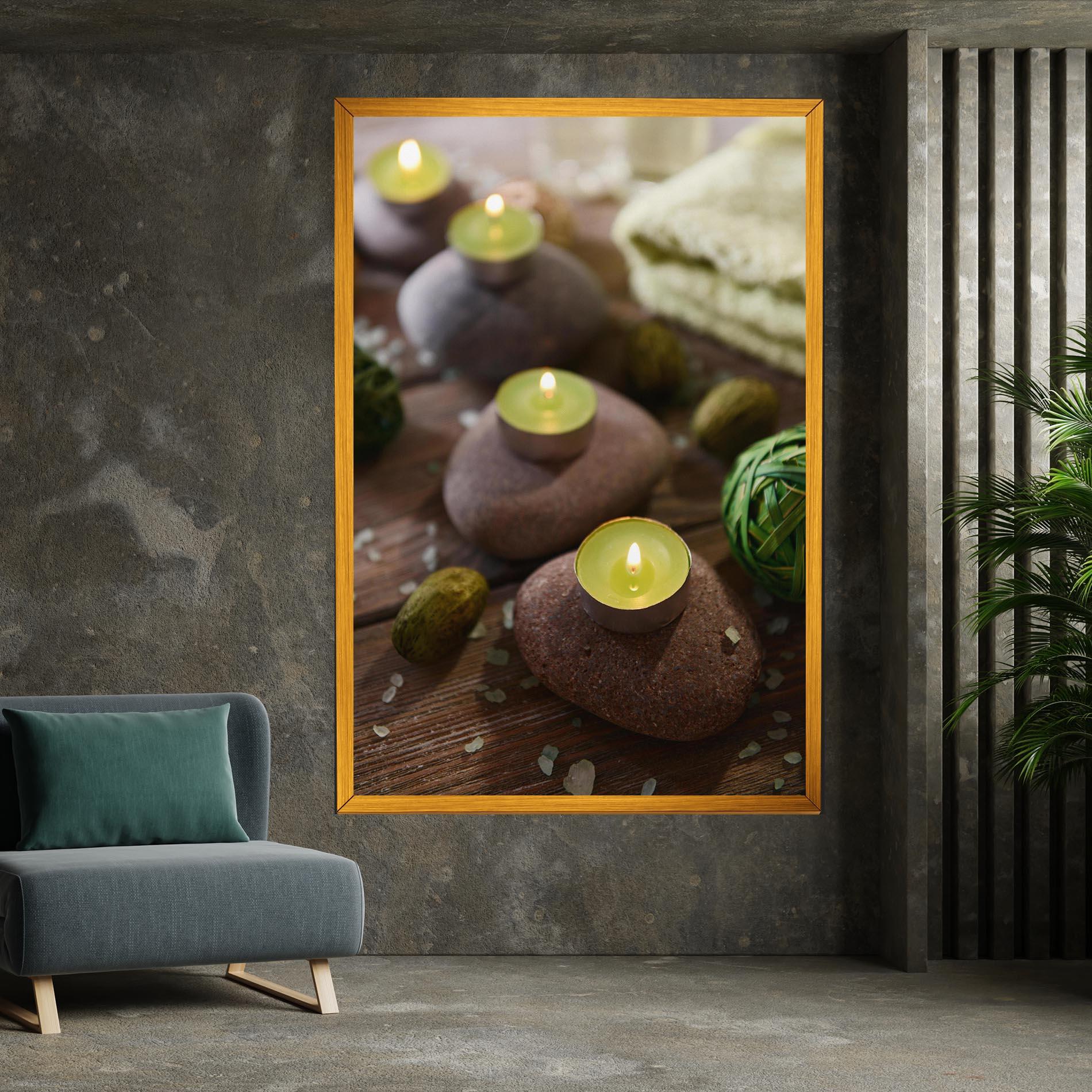 Leinwandbild Green Candles Spa mockup 7