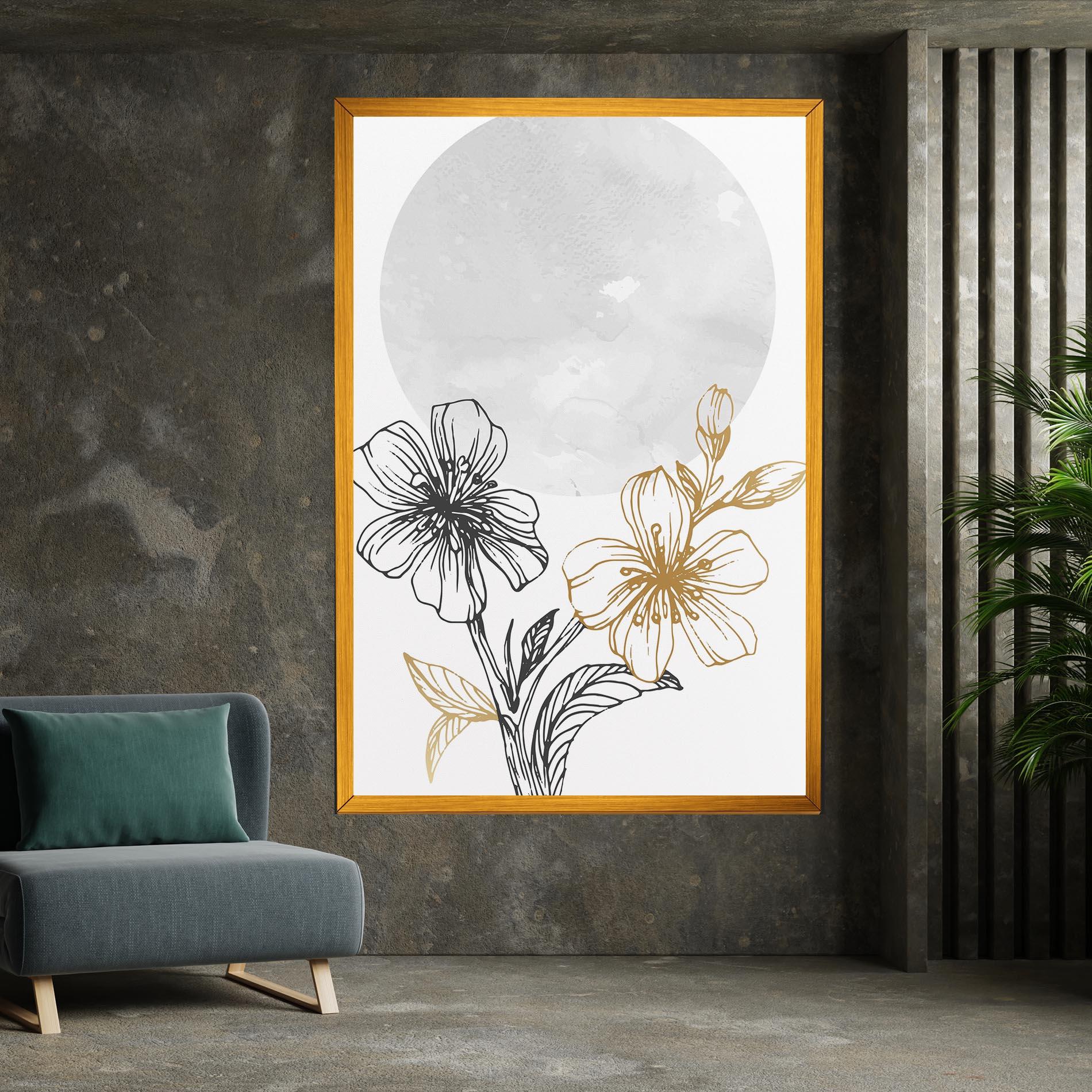 Leinwandbild Grey Moon Flowers mockup 7